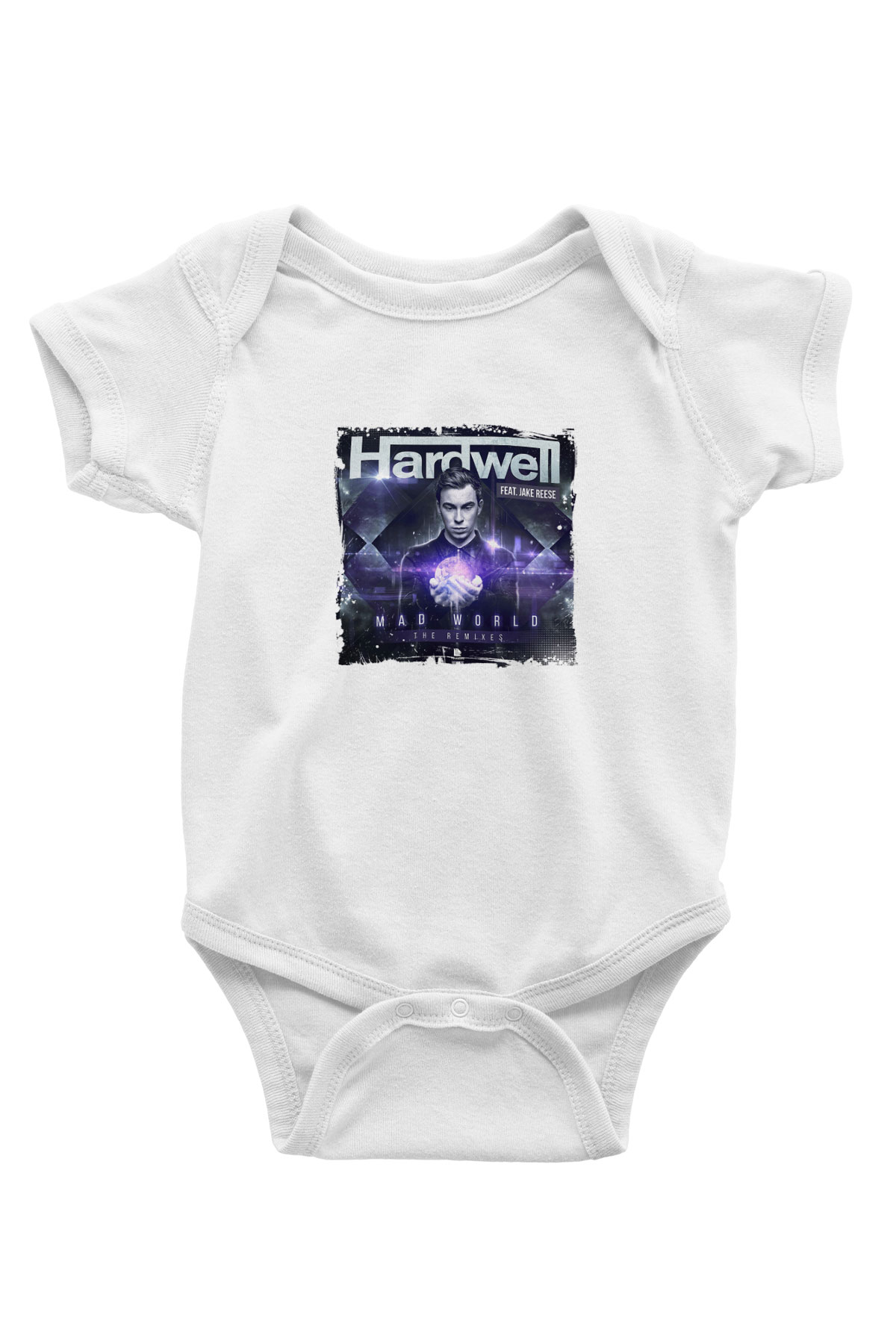 Hardwell Baskılı Beyaz Bebek Body - Zıbın