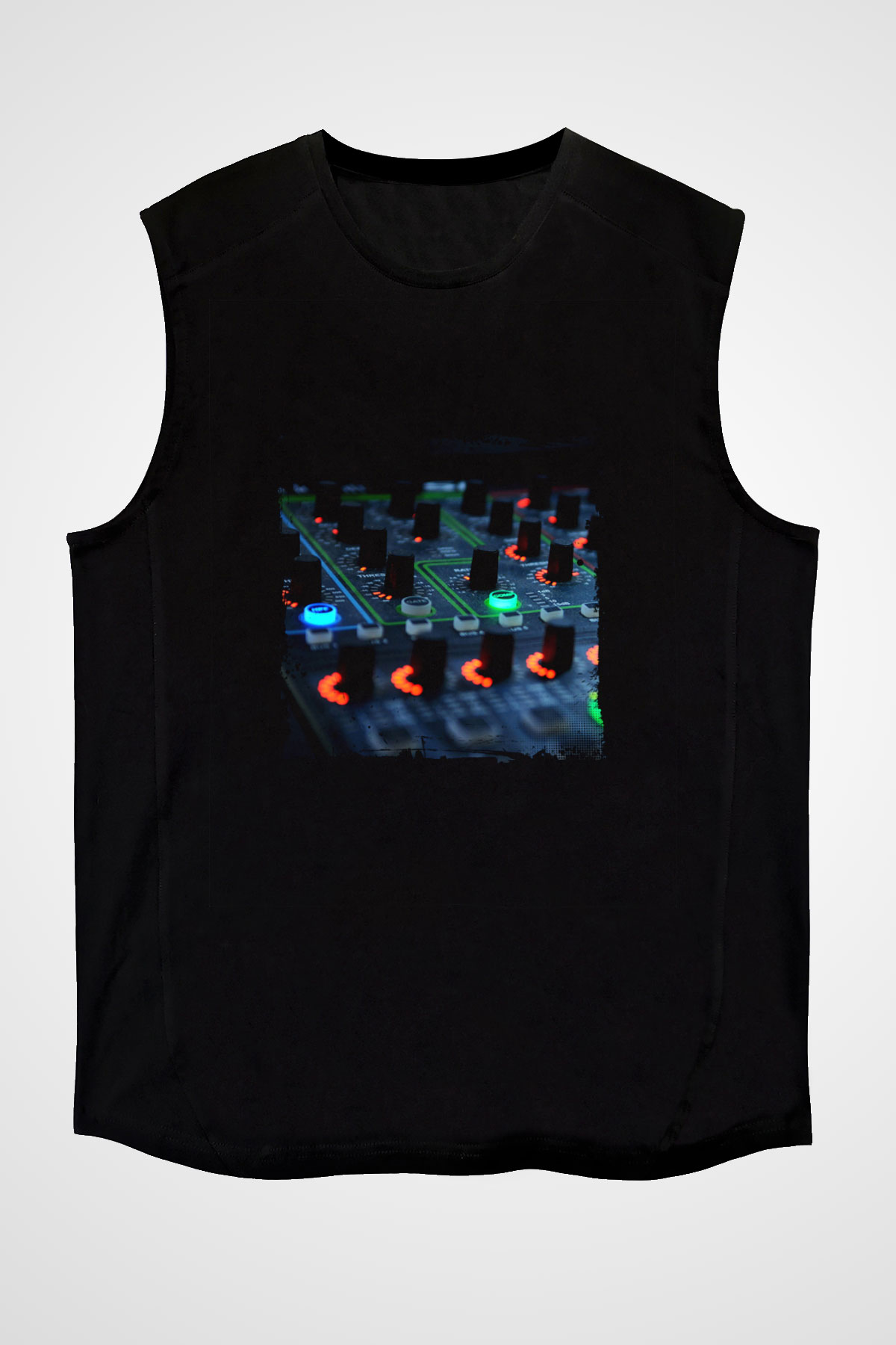 Hardwell Baskılı Unisex Siyah Kolsuz Tişört