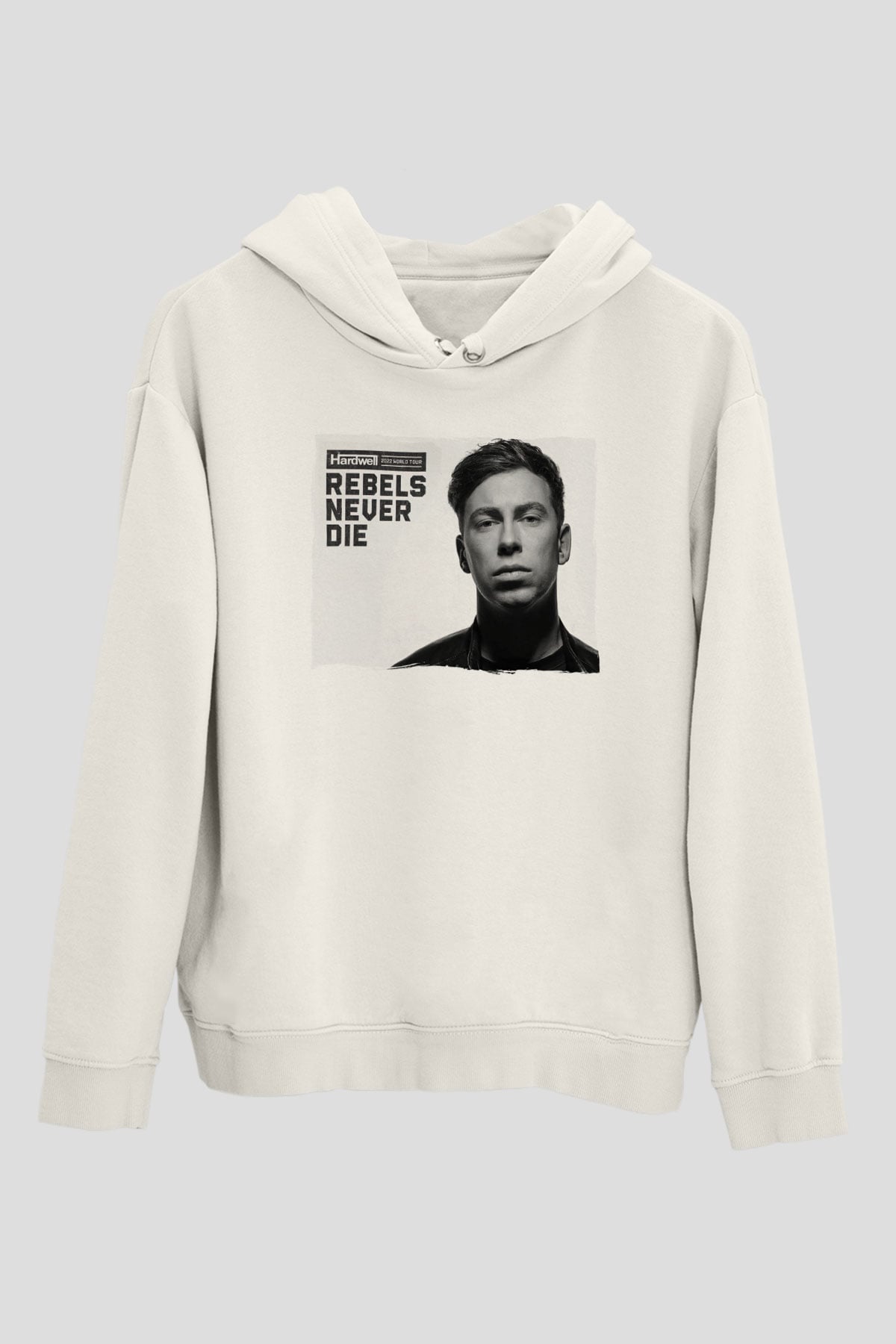 Hardwell Beyaz Unisex Kapüşonlu Sweatshirt