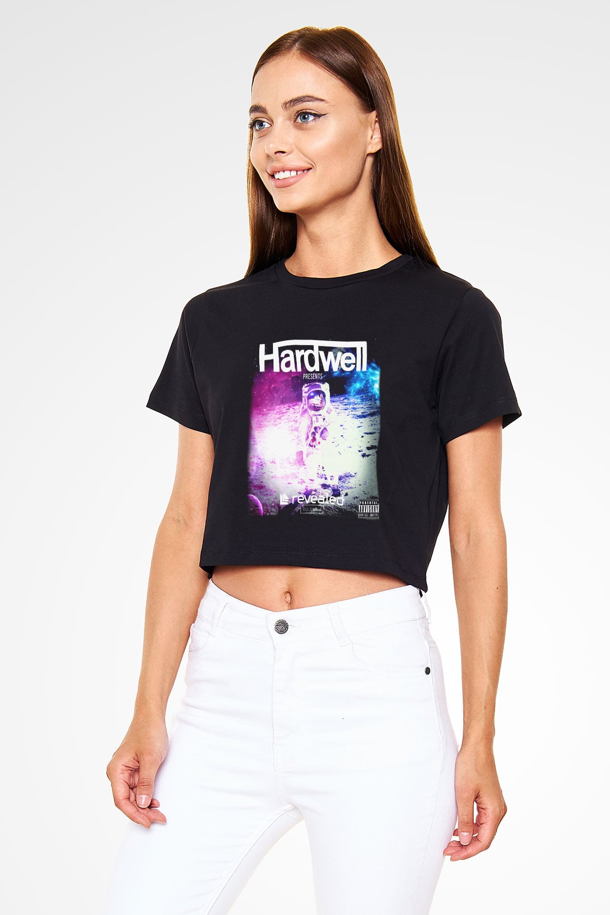 Hardwell Siyah Crop Top Tişört