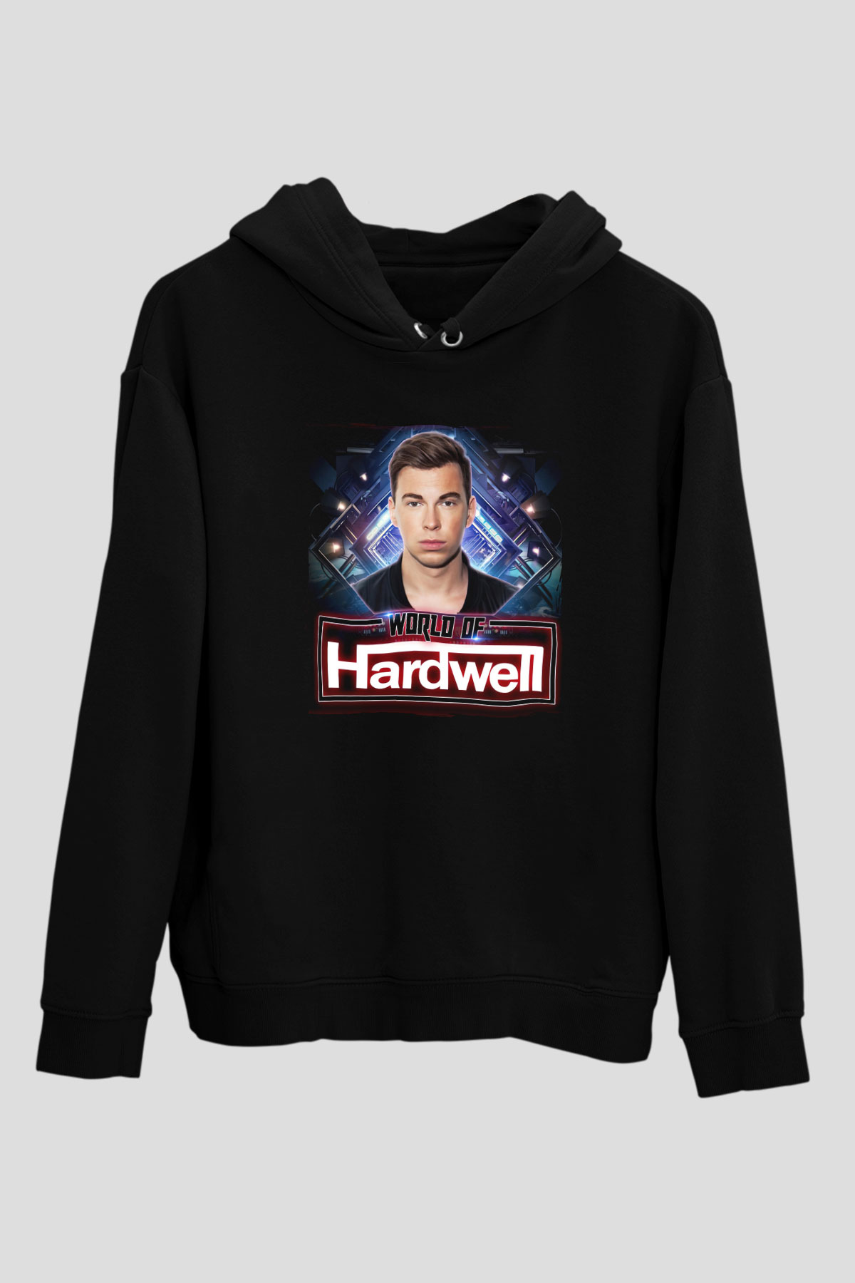 Hardwell Siyah Unisex Kapüşonlu Sweatshirt