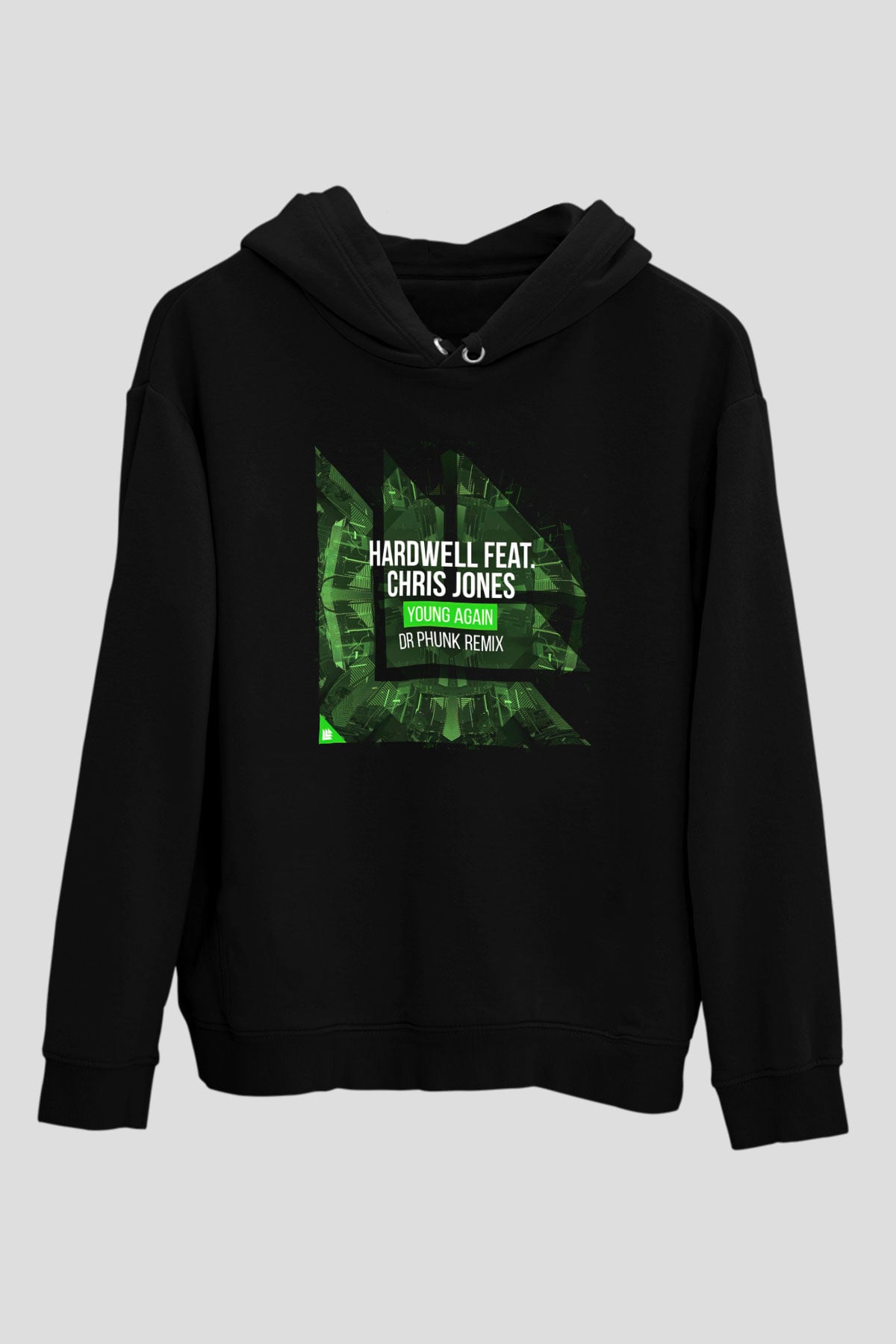 Hardwell Siyah Unisex Kapüşonlu Sweatshirt