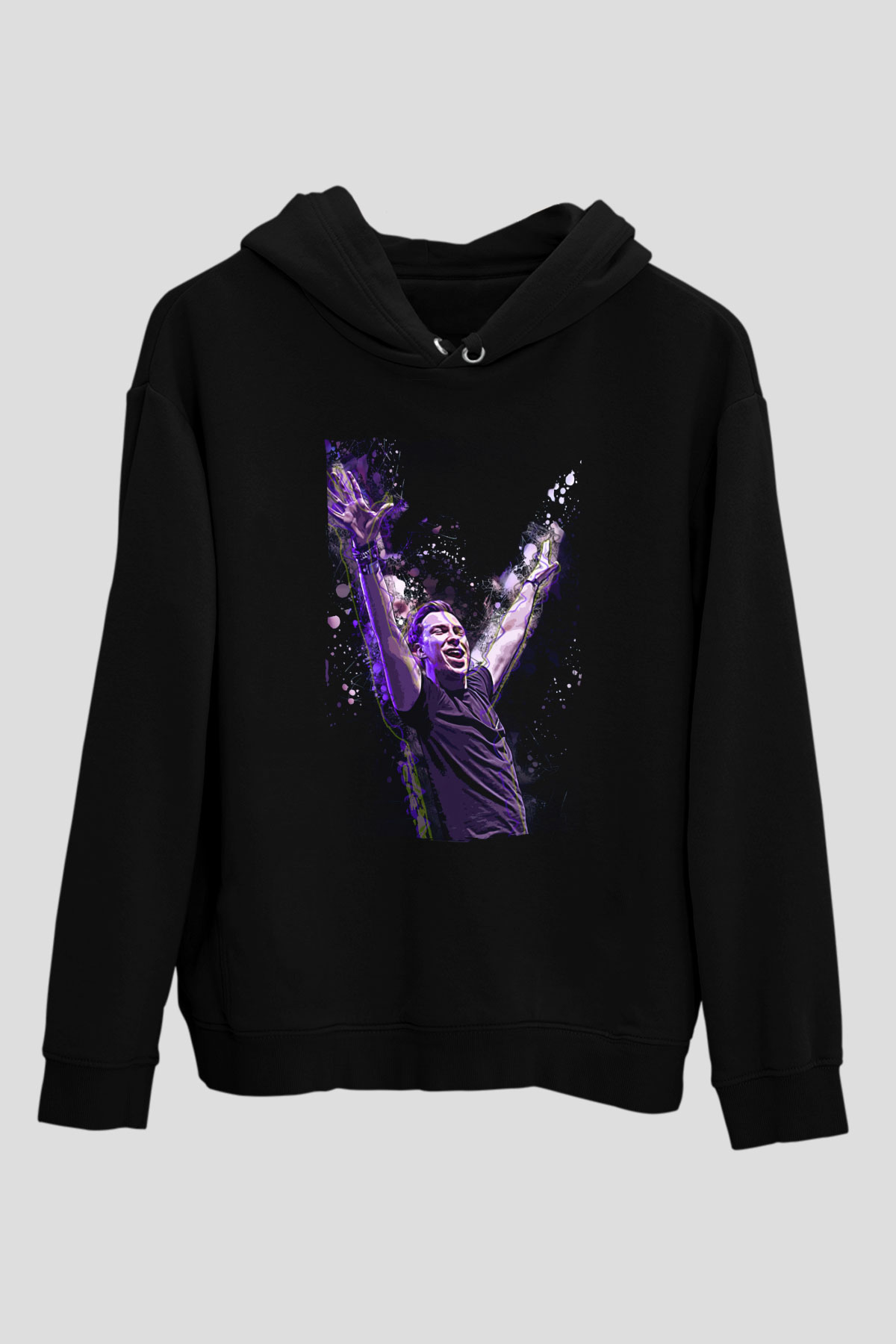 Hardwell Siyah Unisex Kapüşonlu Sweatshirt