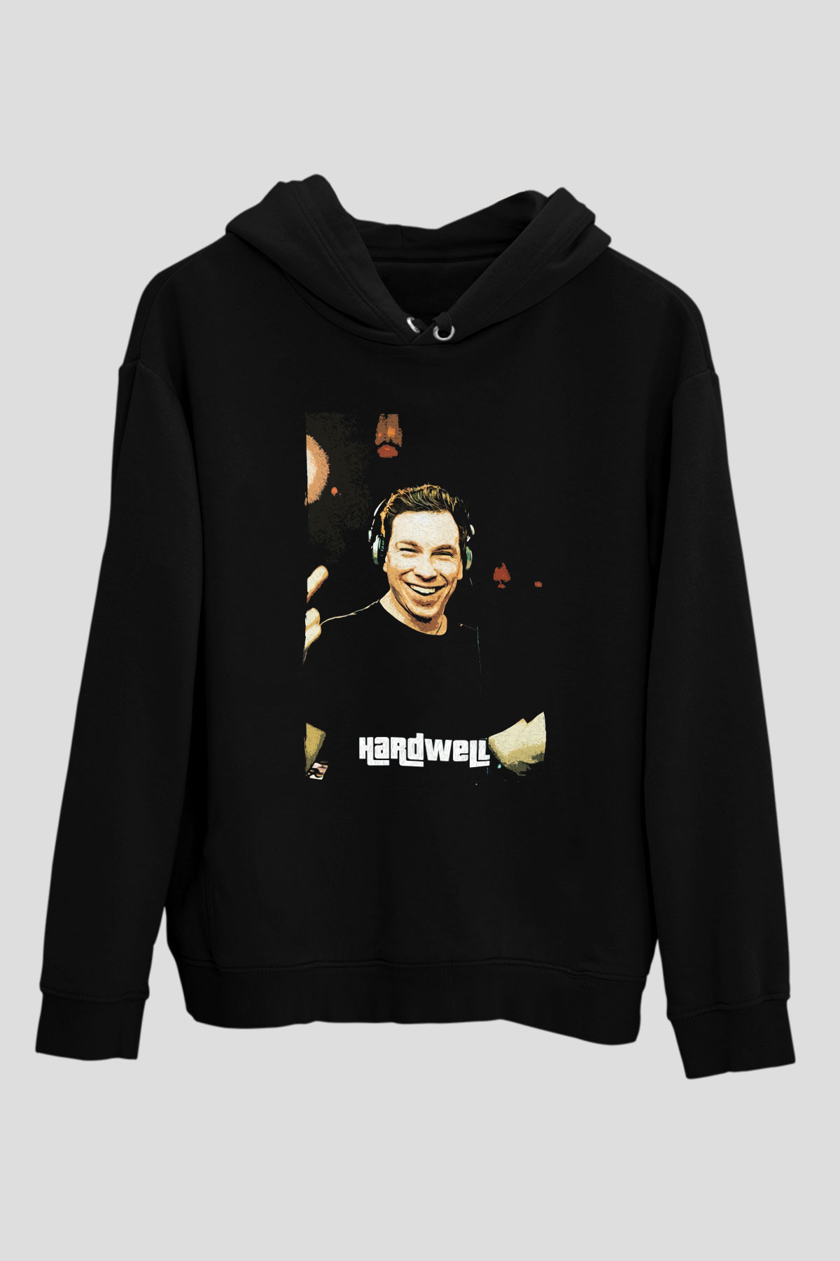 Hardwell Siyah Unisex Kapüşonlu Sweatshirt