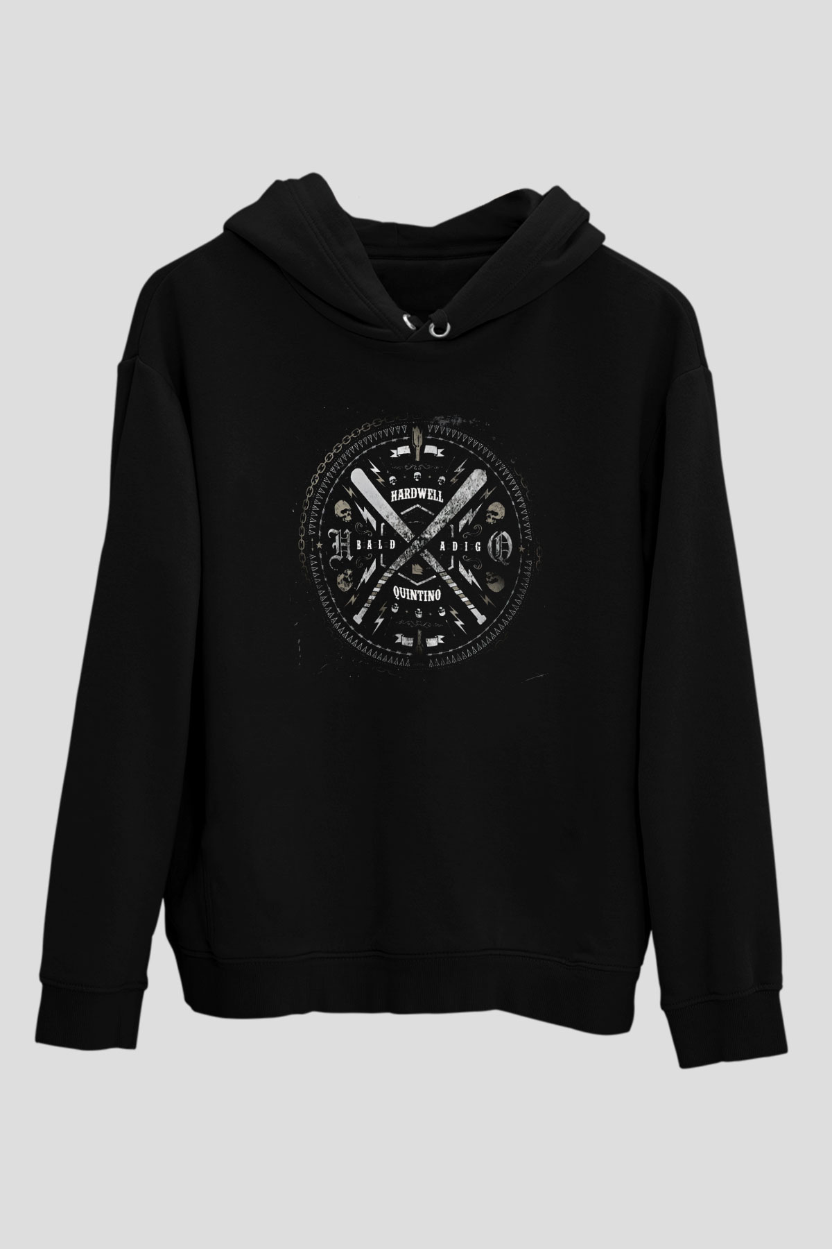 Hardwell Siyah Unisex Kapüşonlu Sweatshirt
