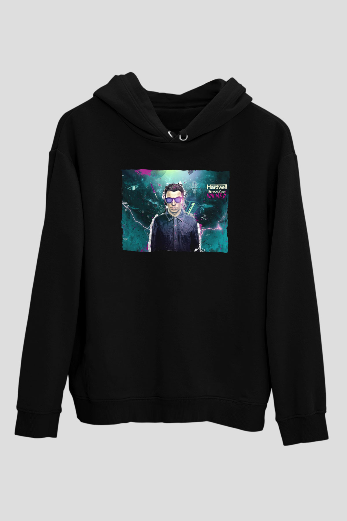 Hardwell Siyah Unisex Kapüşonlu Sweatshirt