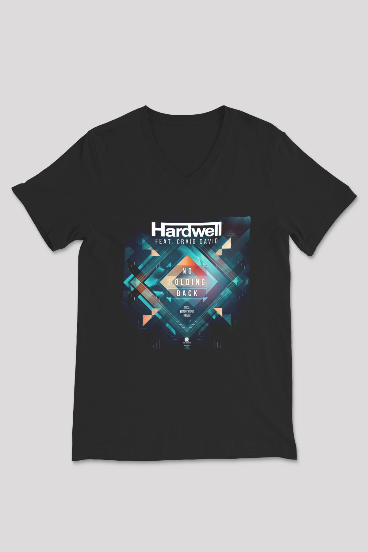 Hardwell Siyah Unisex V Yaka Tişört