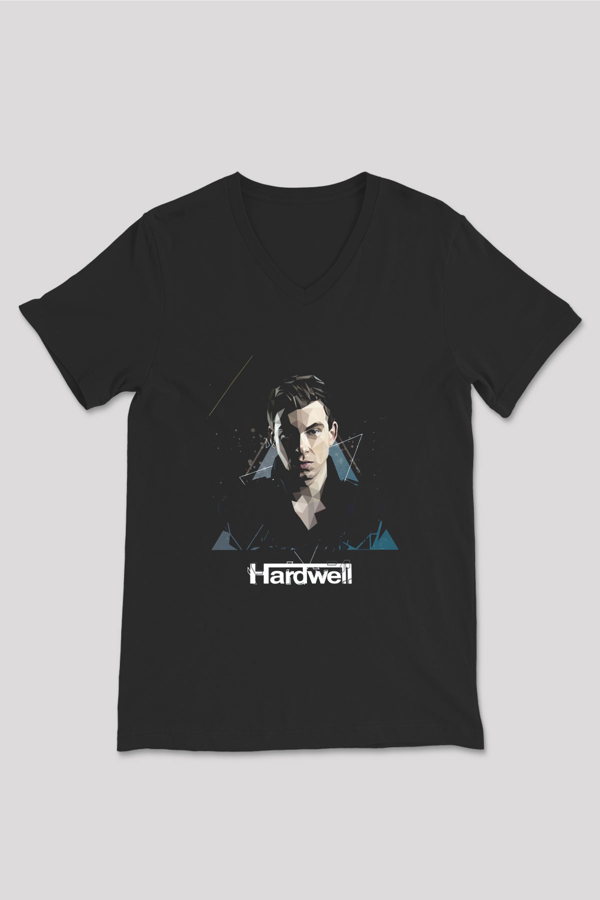 Hardwell Siyah Unisex V Yaka Tişört