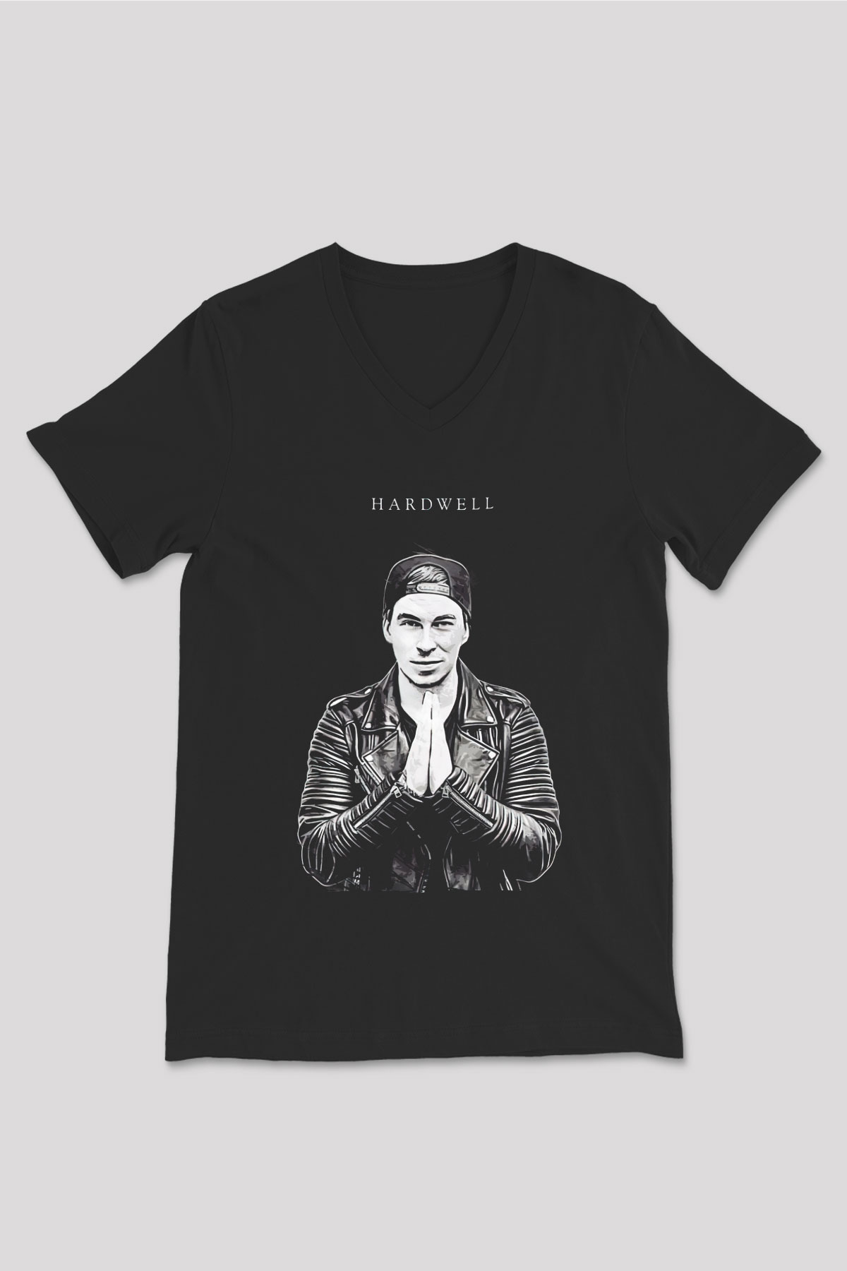 Hardwell Siyah Unisex V Yaka Tişört