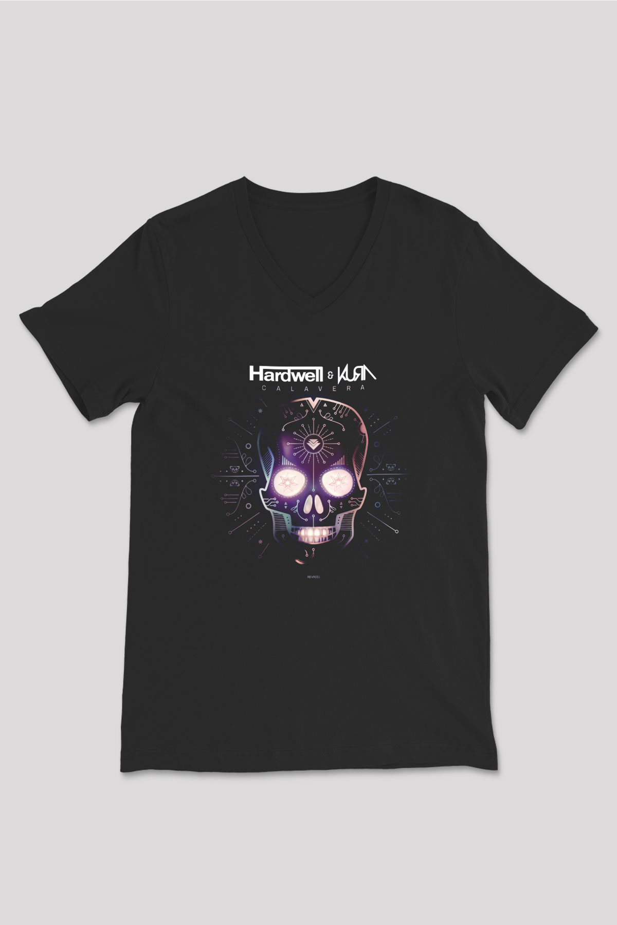 Hardwell Siyah Unisex V Yaka Tişört