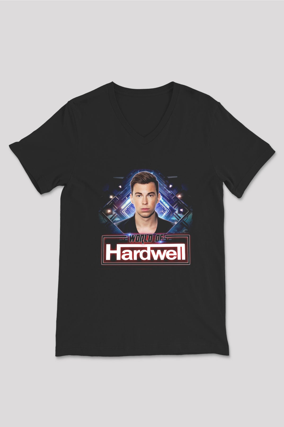 Hardwell Siyah Unisex V Yaka Tişört