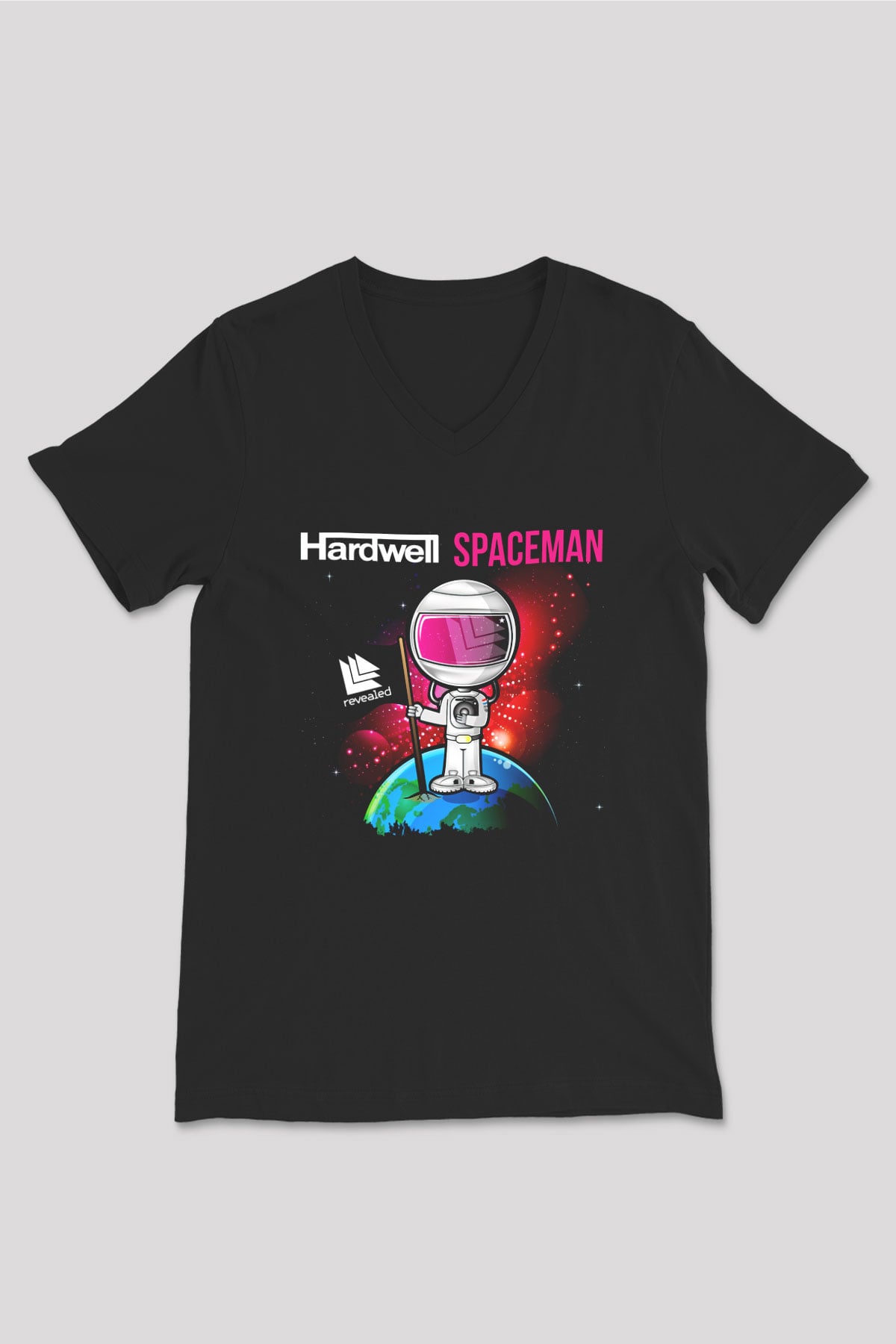 Hardwell Siyah Unisex V Yaka Tişört T-Shirt