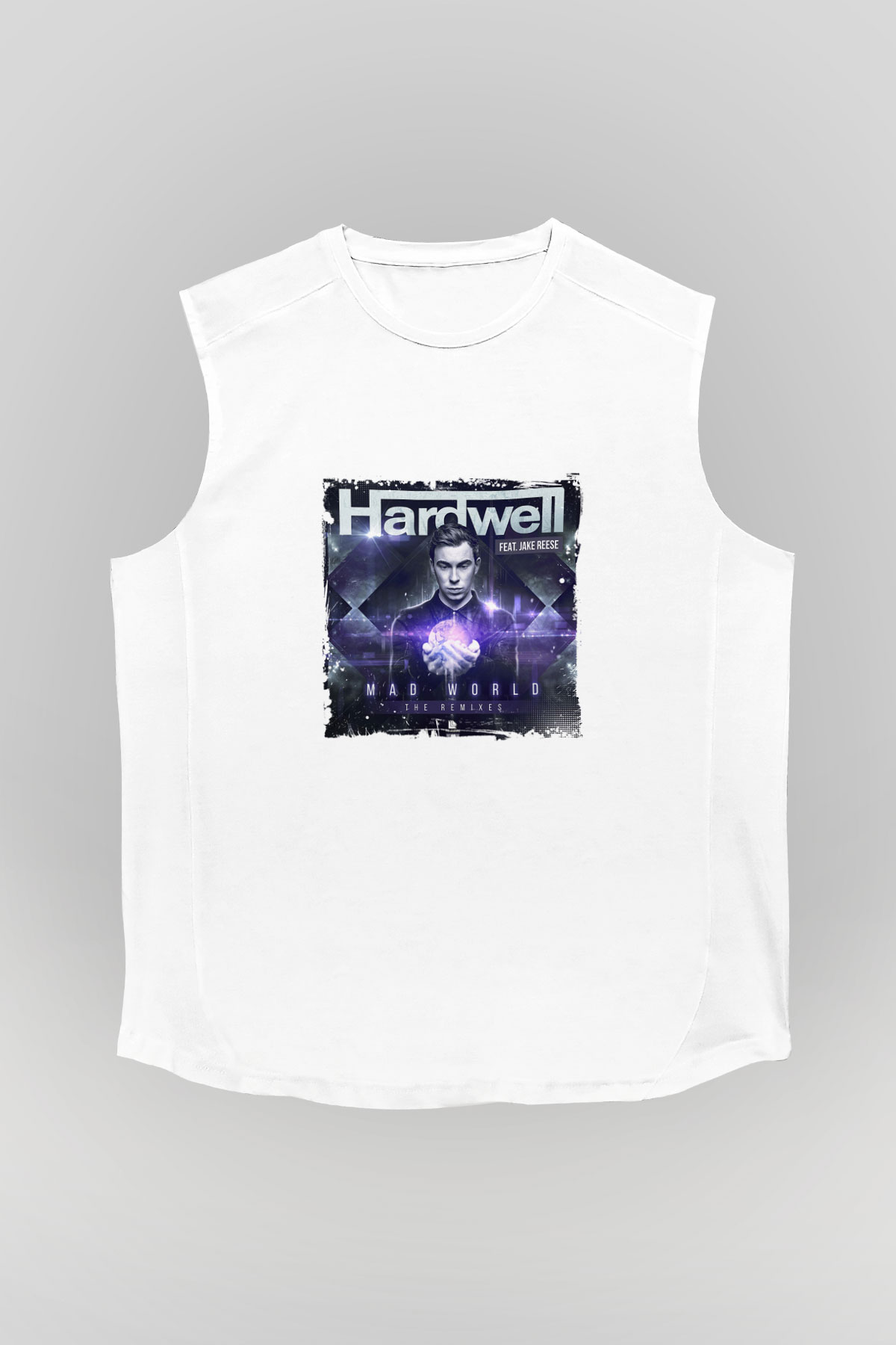HardwellBaskılı Beyaz Kolsuz Tişört
