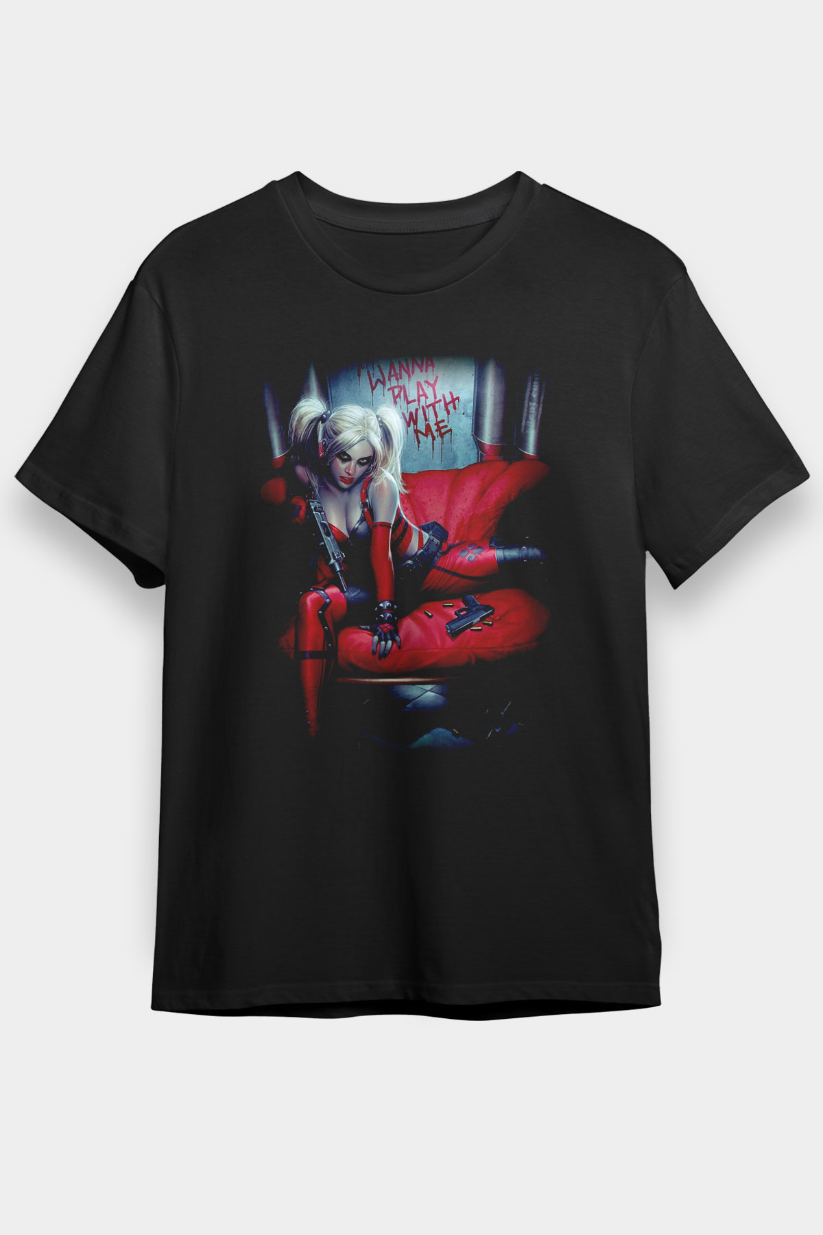 Harley Quinn Siyah Unisex Graphic Tee - STREETWEAR