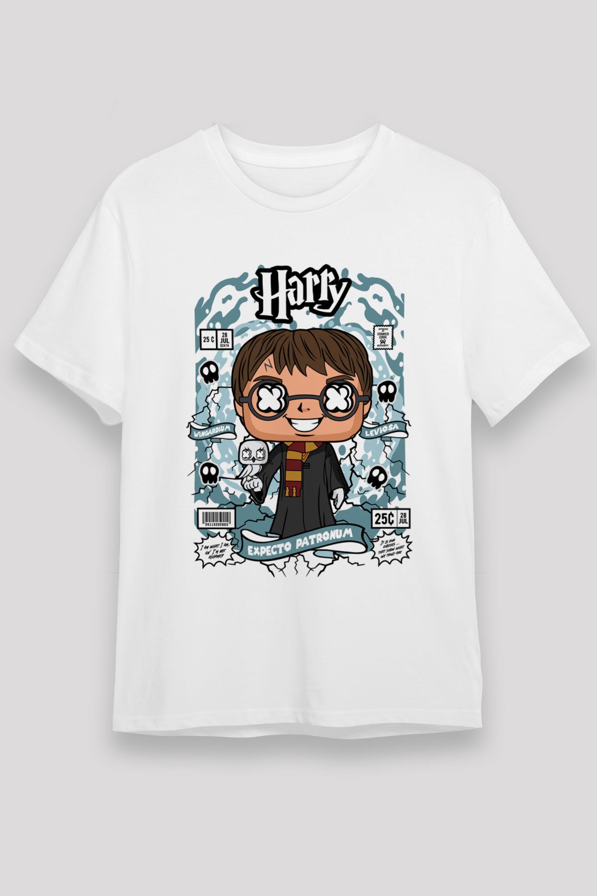 Harry Baskılı Unisex Beyaz Tişört