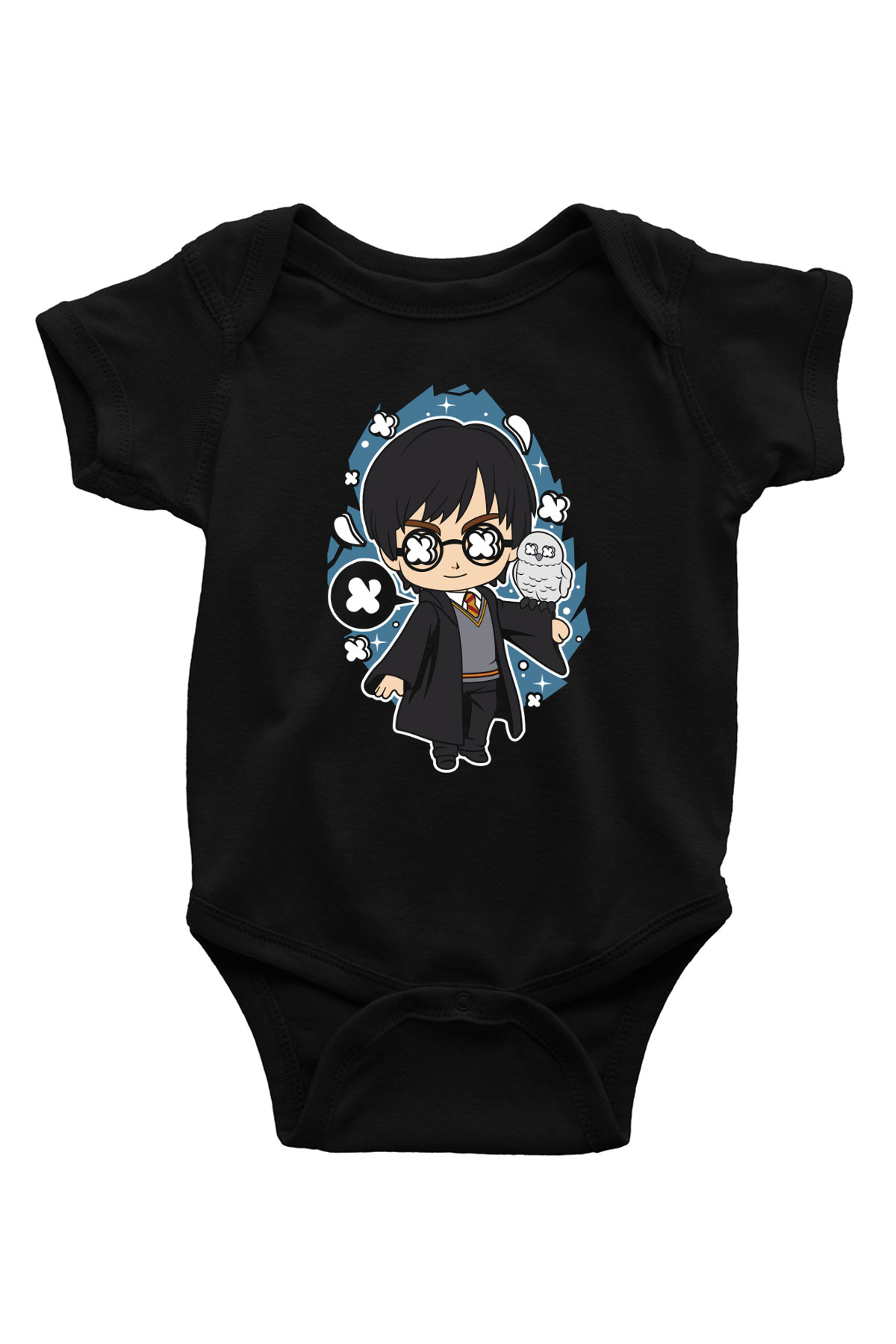 Harry Baskılı Unisex Siyah Bebek Body - Zıbın