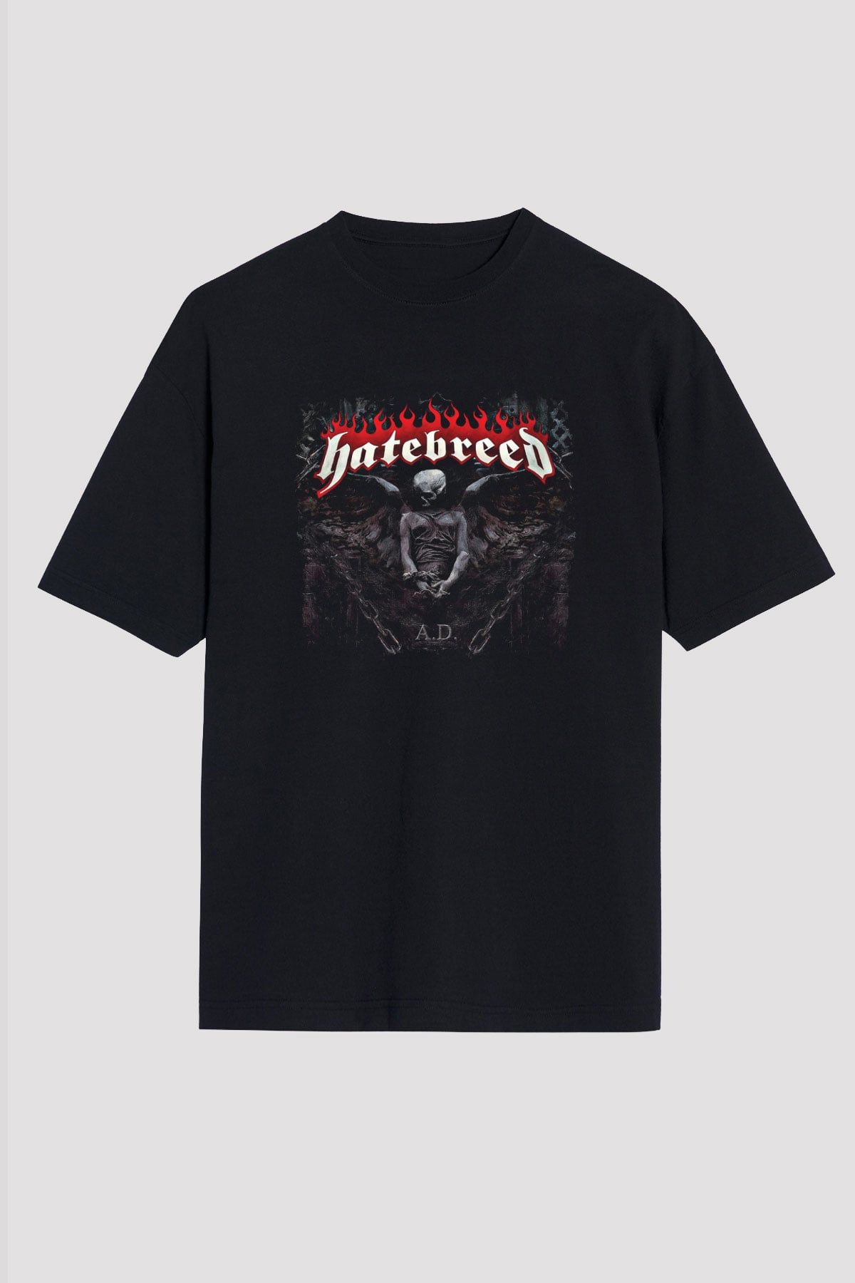 Hatebreed Baskılı Unisex Siyah Oversize Tişört