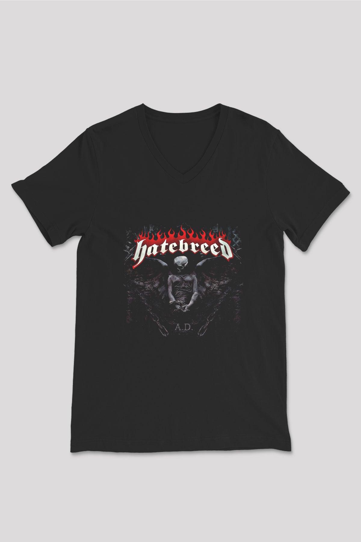 Hatebreed Baskılı Unisex Siyah V Yaka Tişört