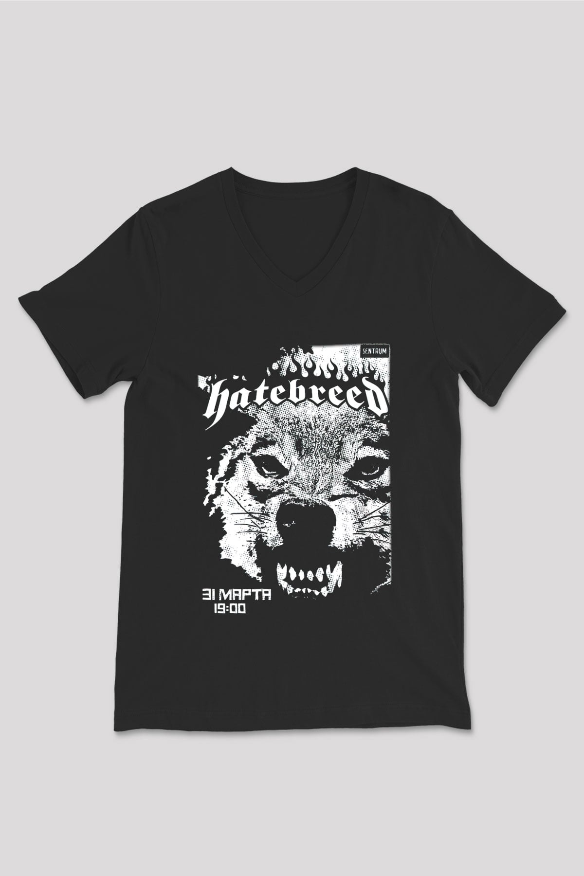 Hatebreed Siyah Unisex V Yaka Tişört T-Shirt