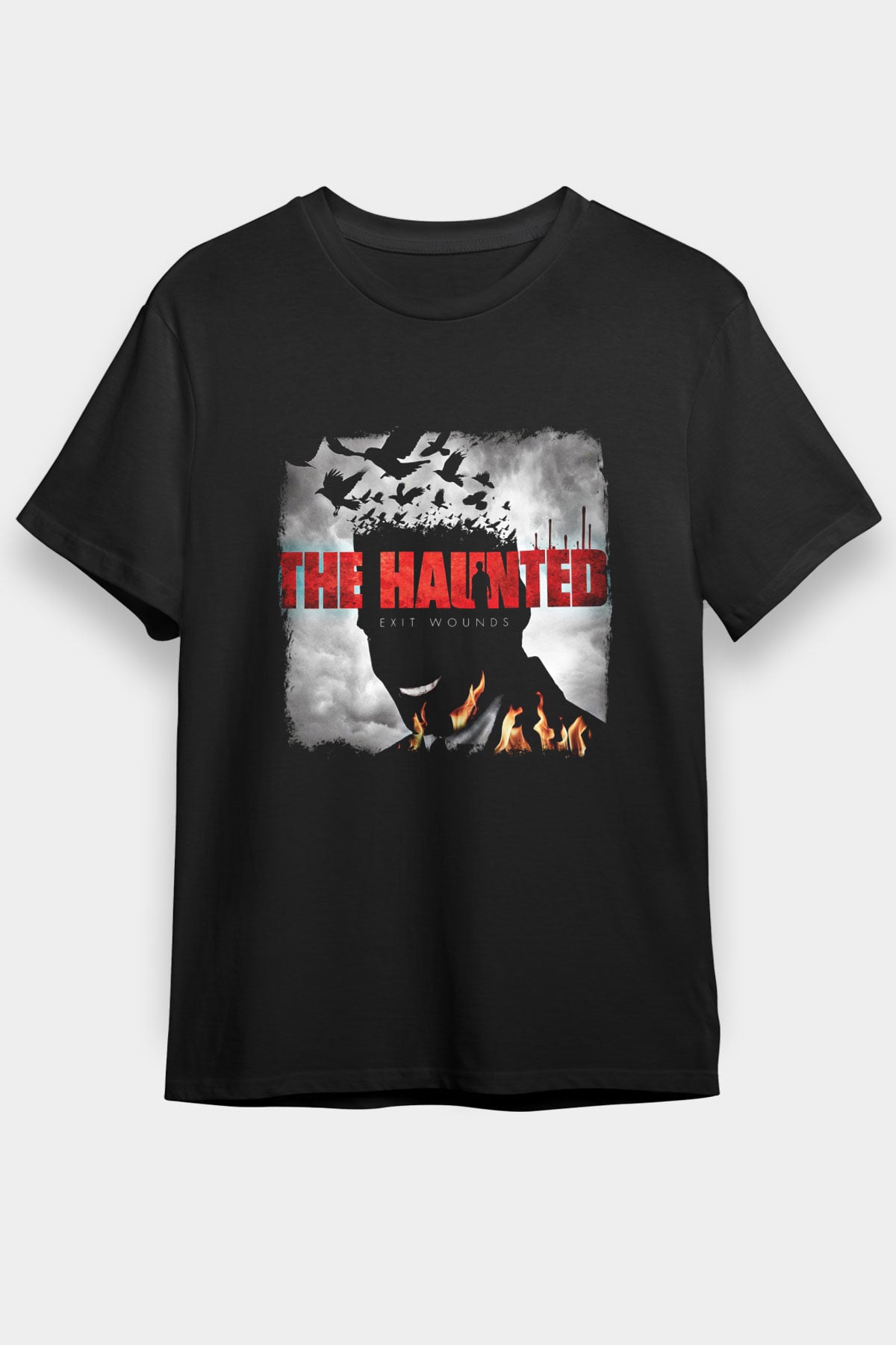 Haunted (The) Baskılı Unisex Siyah Tişört