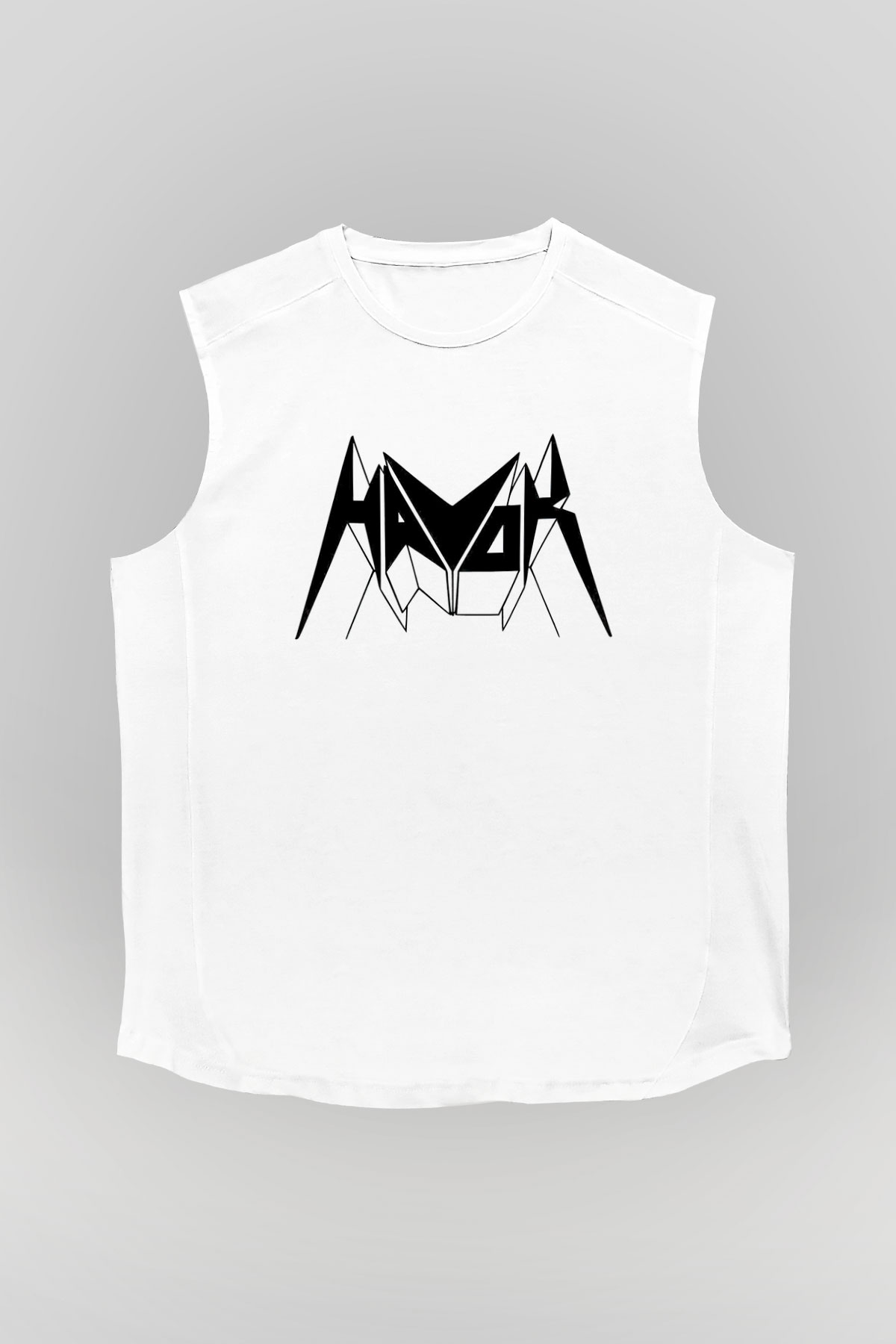 Havok Baskılı Beyaz Unisex Kolsuz Tişört - Tshirt