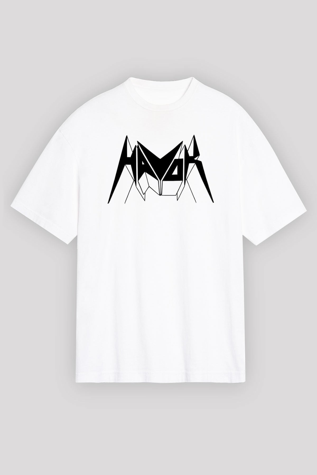 Havok Baskılı Beyaz Unisex Oversize Tişört - Tshirt