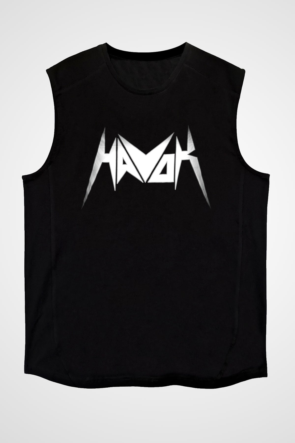 Havok Baskılı Unisex Siyah Kolsuz Tişört - Tshirt