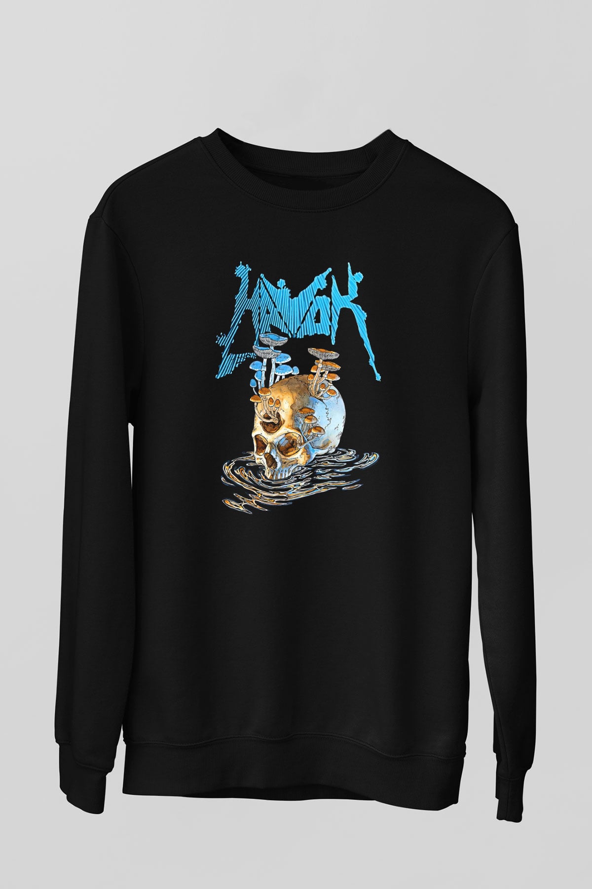 Havok Baskılı Unisex Siyah Sweatshirt