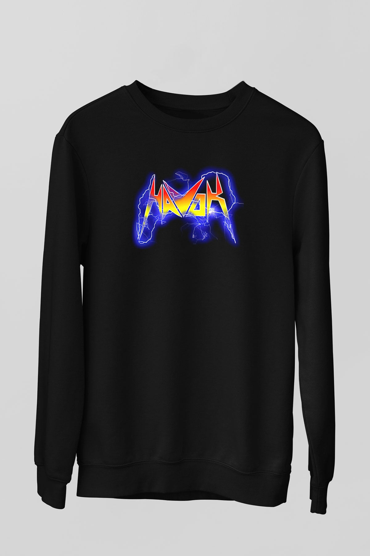 Havok Baskılı Unisex Siyah Sweatshirt