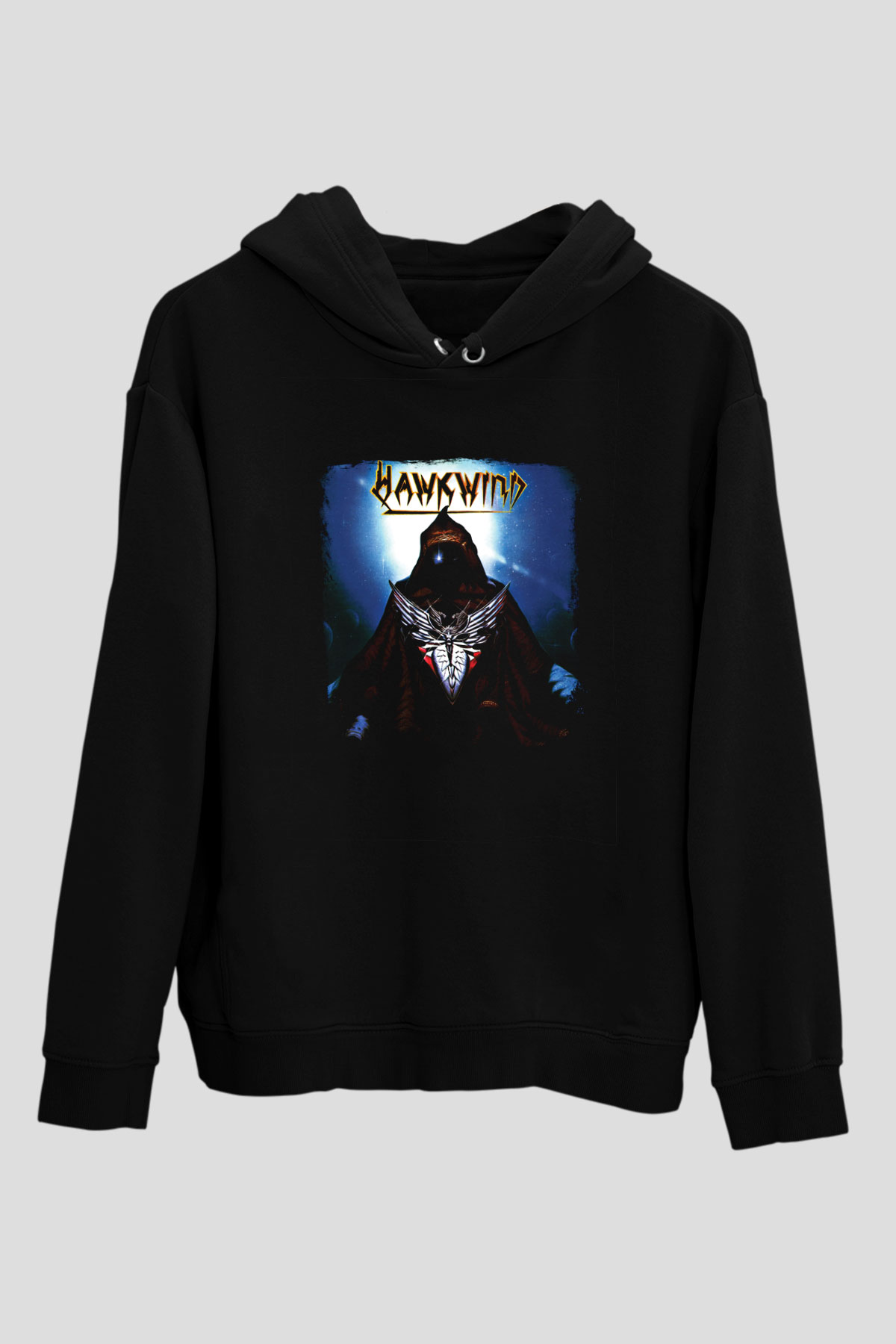 Hawkwind Baskılı Unisex Siyah Hoodie