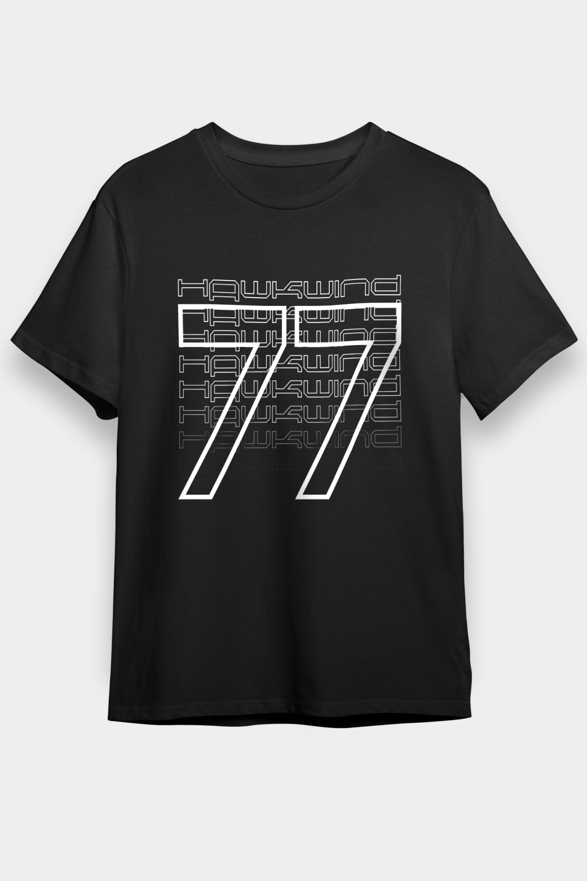 Hawkwind Baskılı Unisex Siyah Tişört