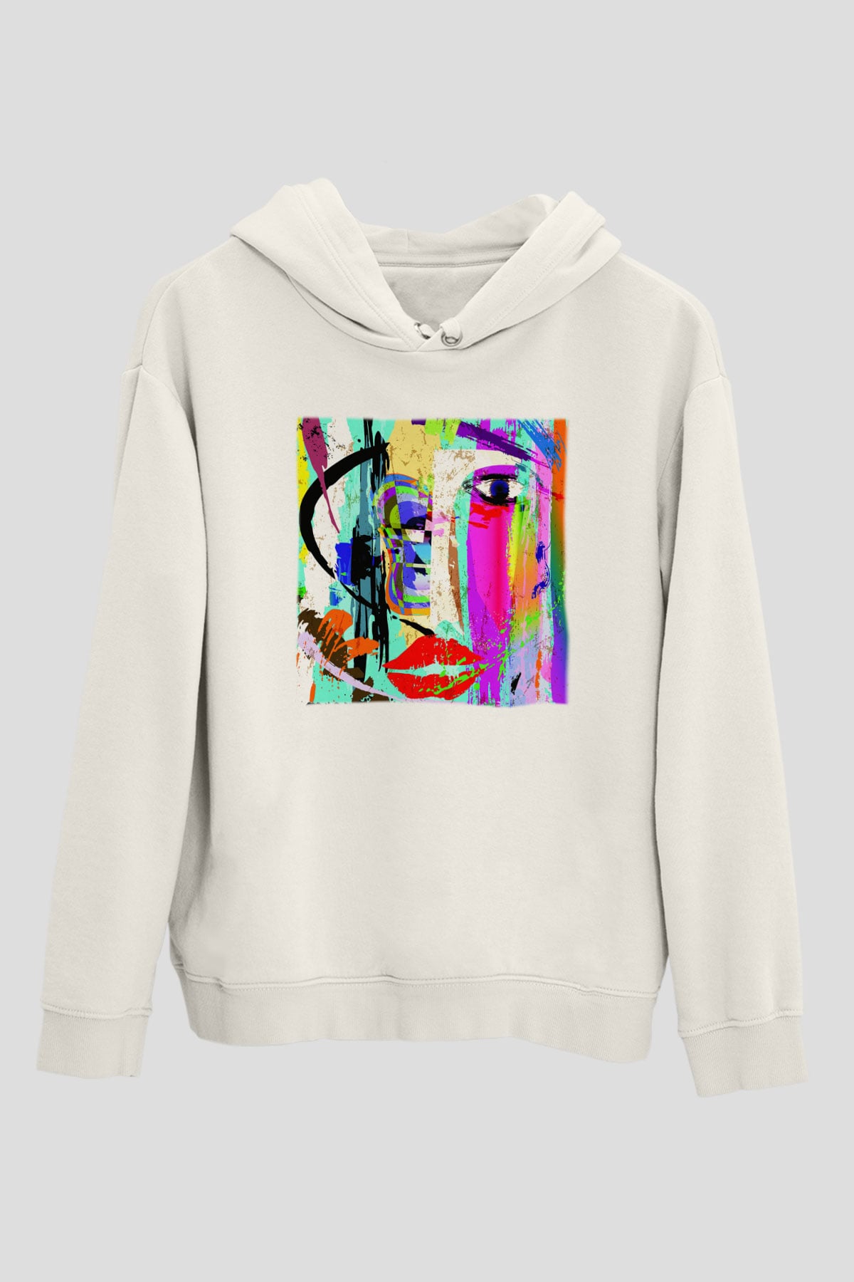 Hayat Beyaz Unisex Kapşonlu Sweatshirt