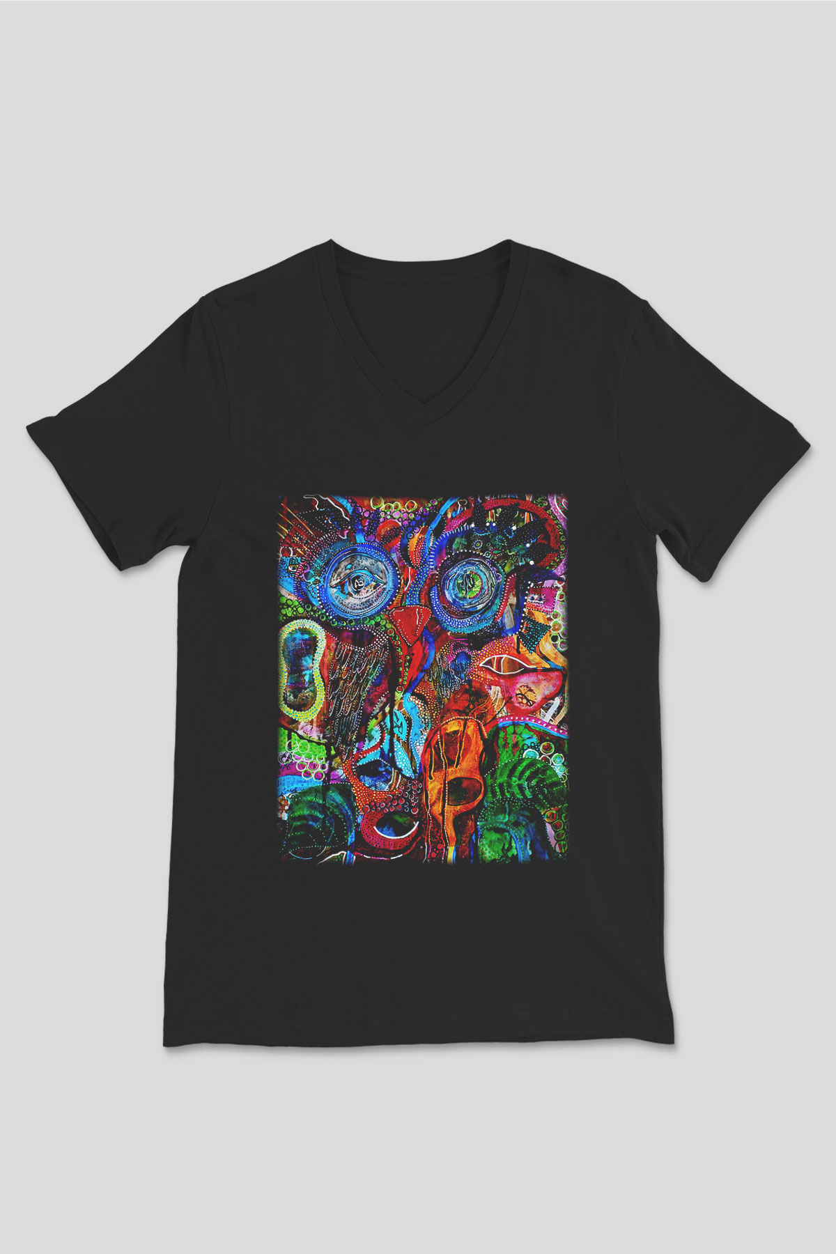 Hayat Siyah Unisex V Yaka Tişört T-Shirt