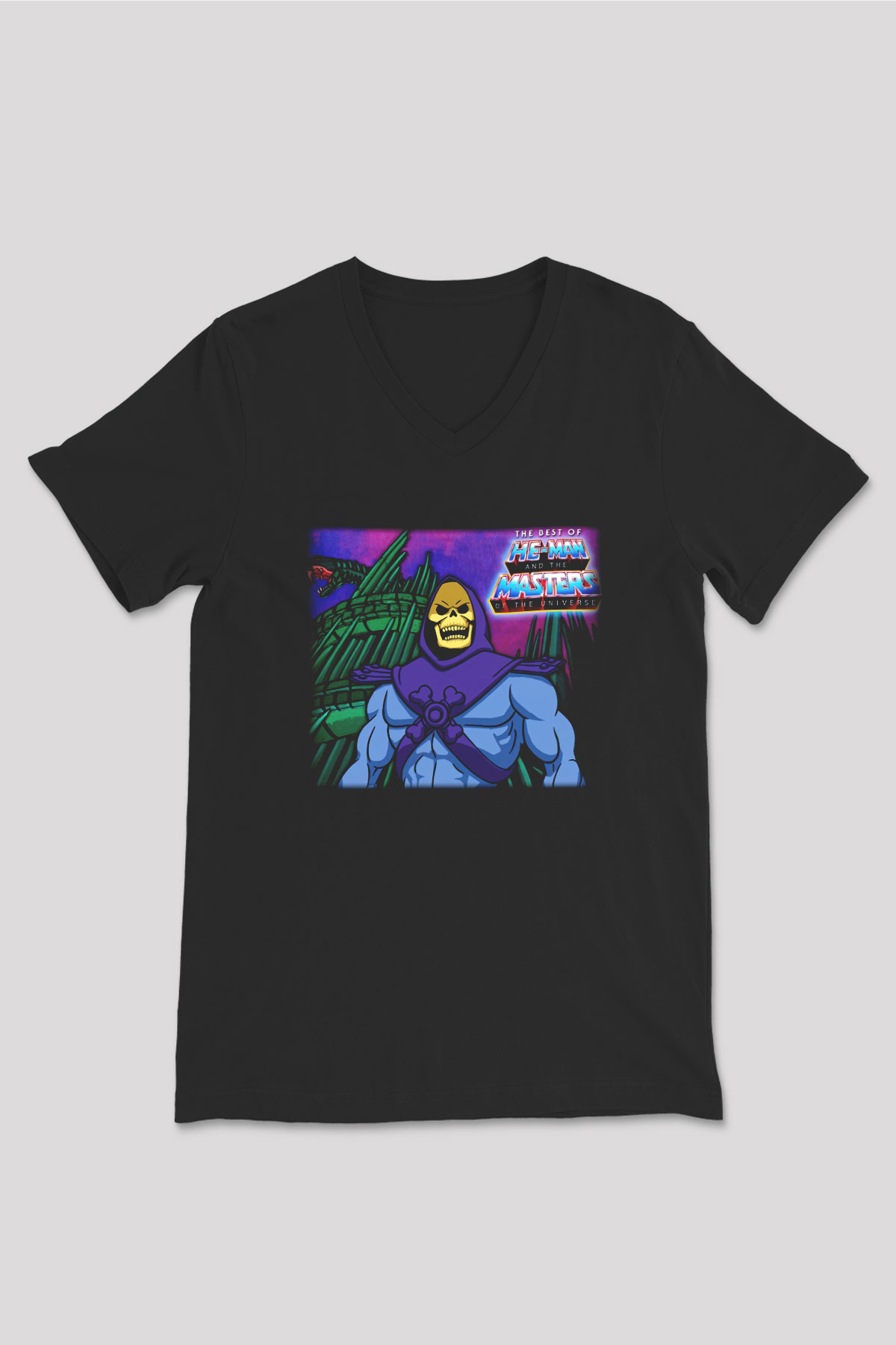 He-Man and the Masters of Universe Siyah Unisex V Yaka Tişört