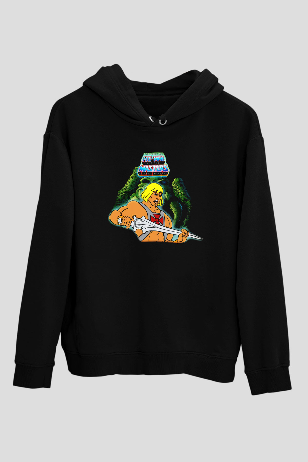 He-Man and the Masters of Universe Siyah Unisex Kapüşonlu Sweatshirt