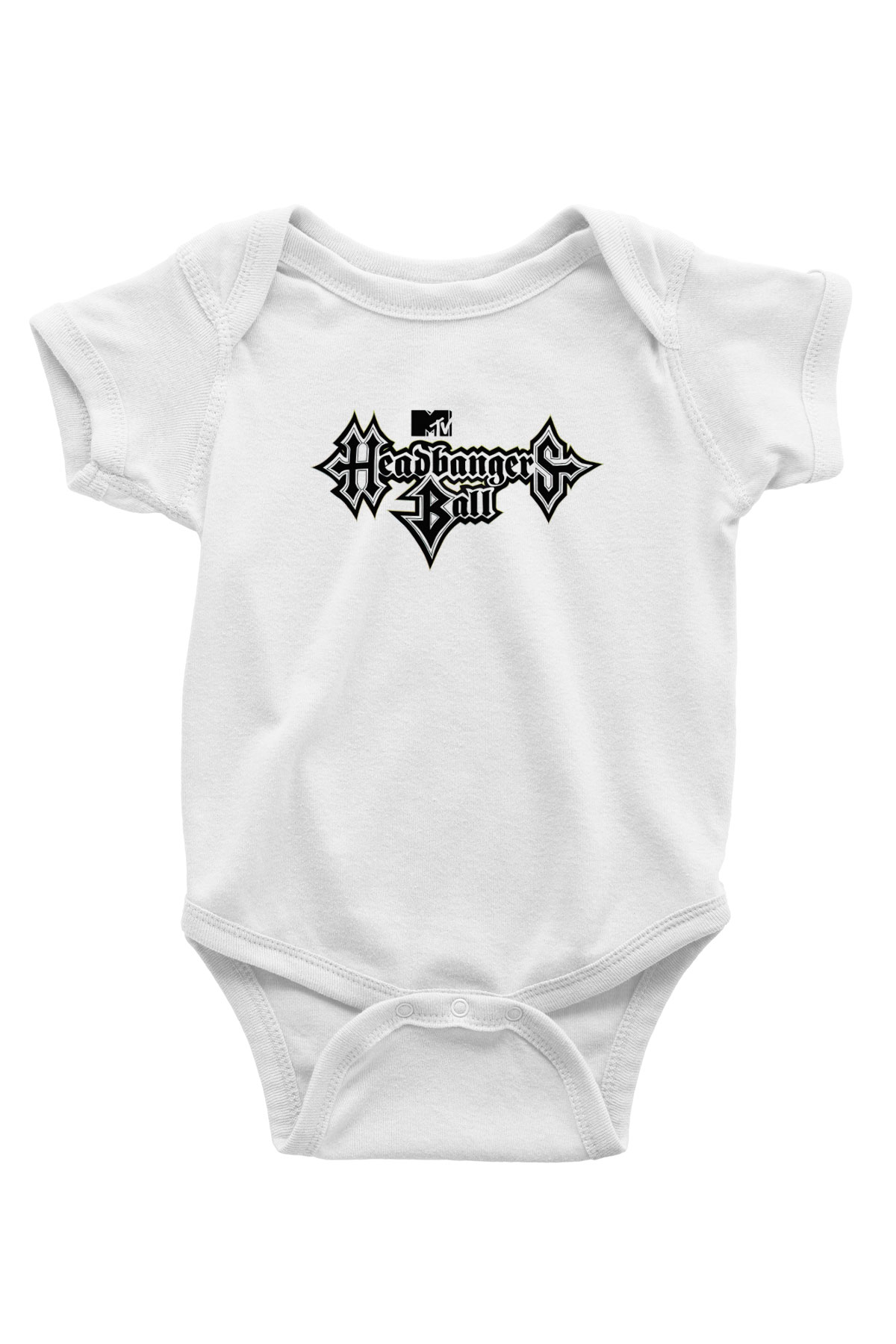 Headbangers Ball Baskılı Beyaz Unisex Bebek Body - Zıbın