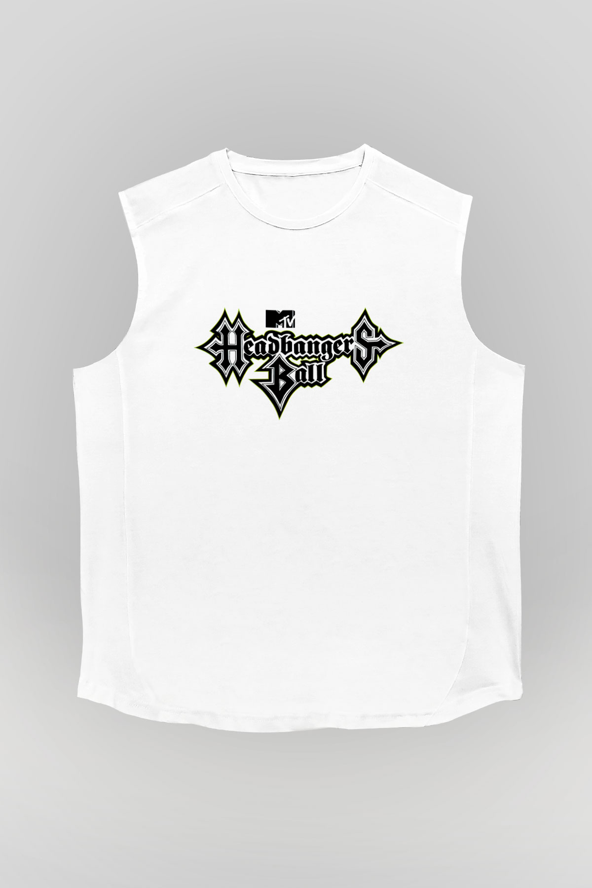 Headbangers Ball Beyaz Unisex Kolsuz Tişört