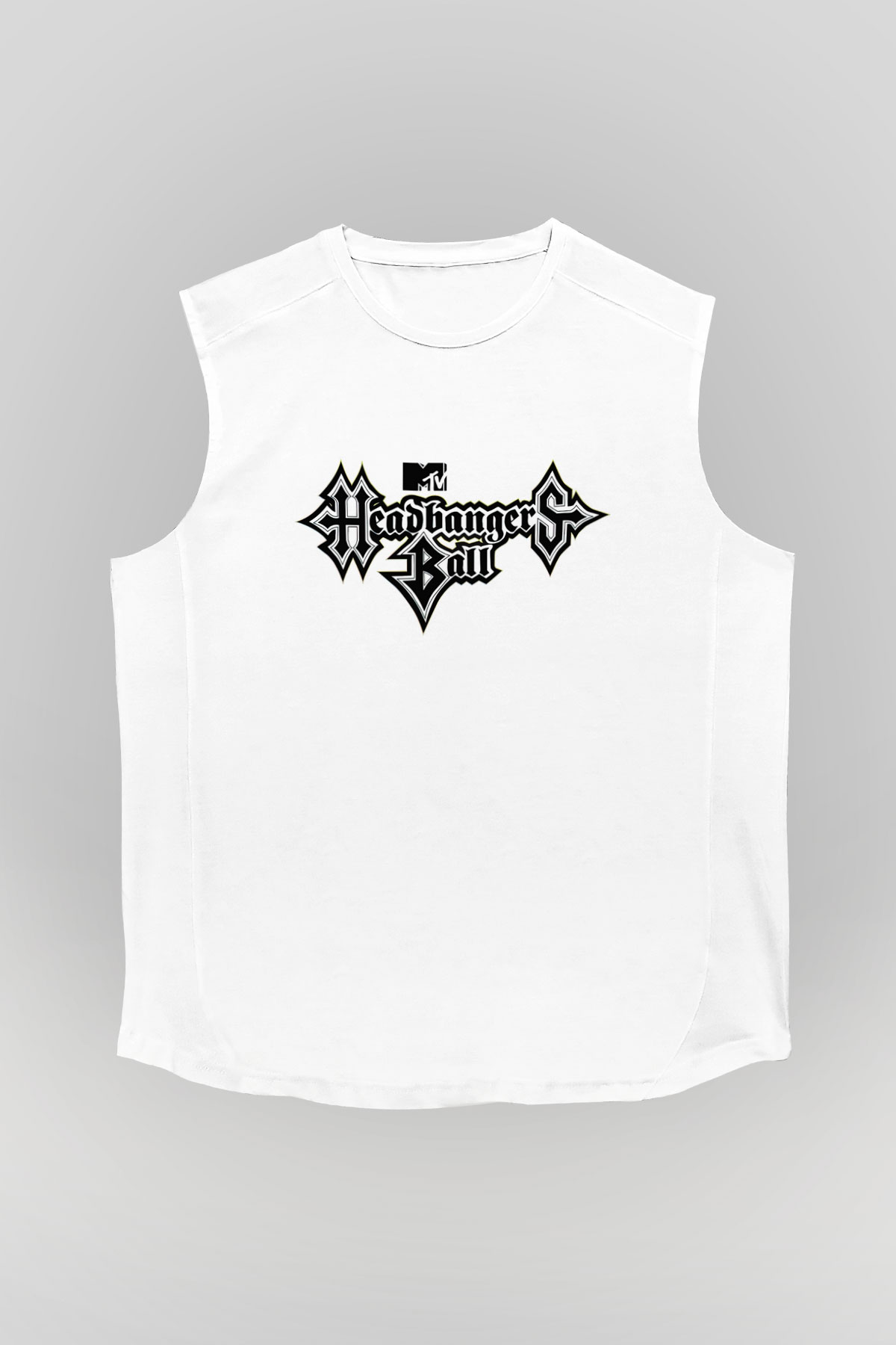 Headbangers Ball Beyaz Unisex Kolsuz Tişört