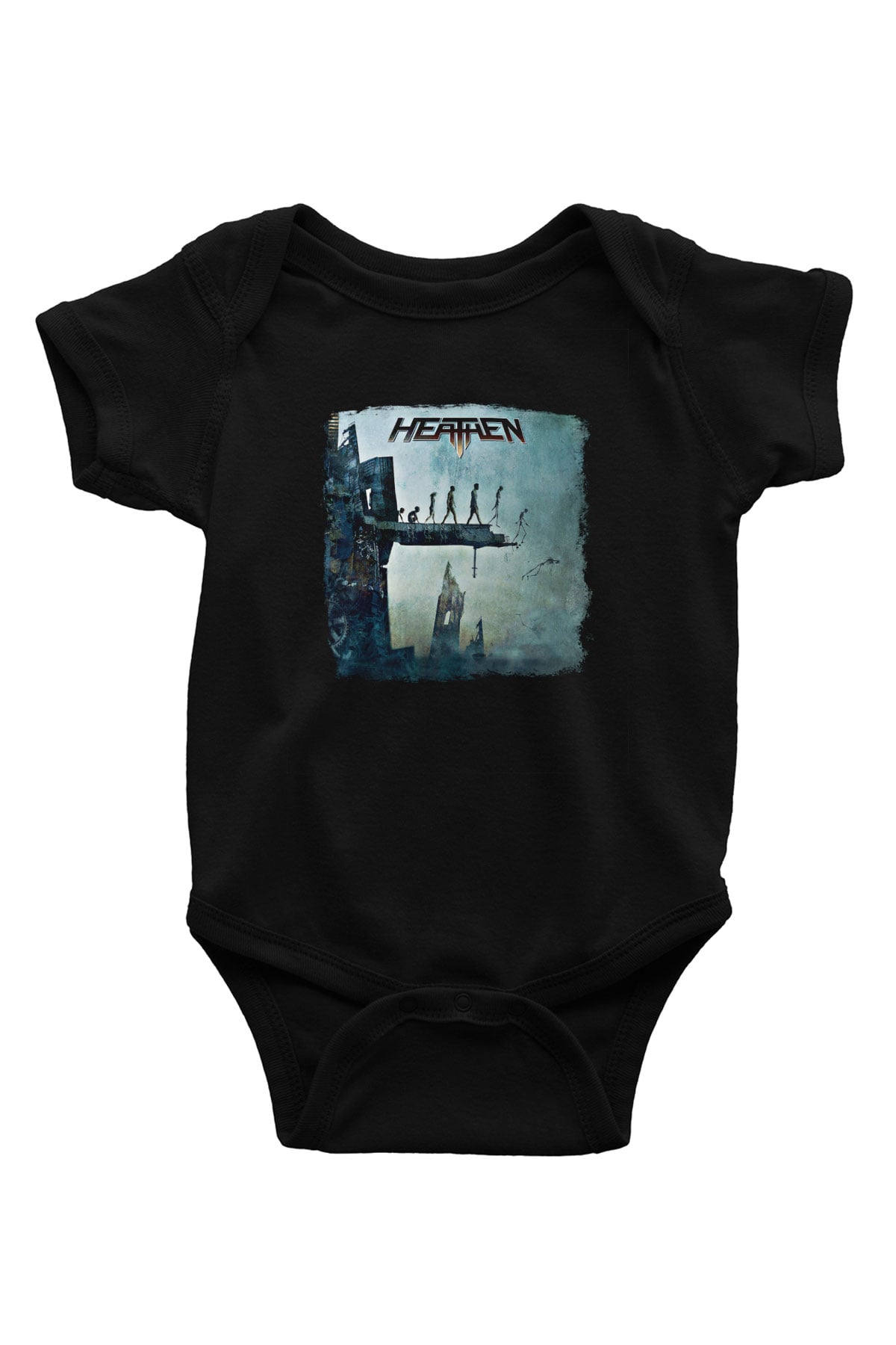 Heathen Baskılı Unisex Siyah Bebek Body - Zıbın