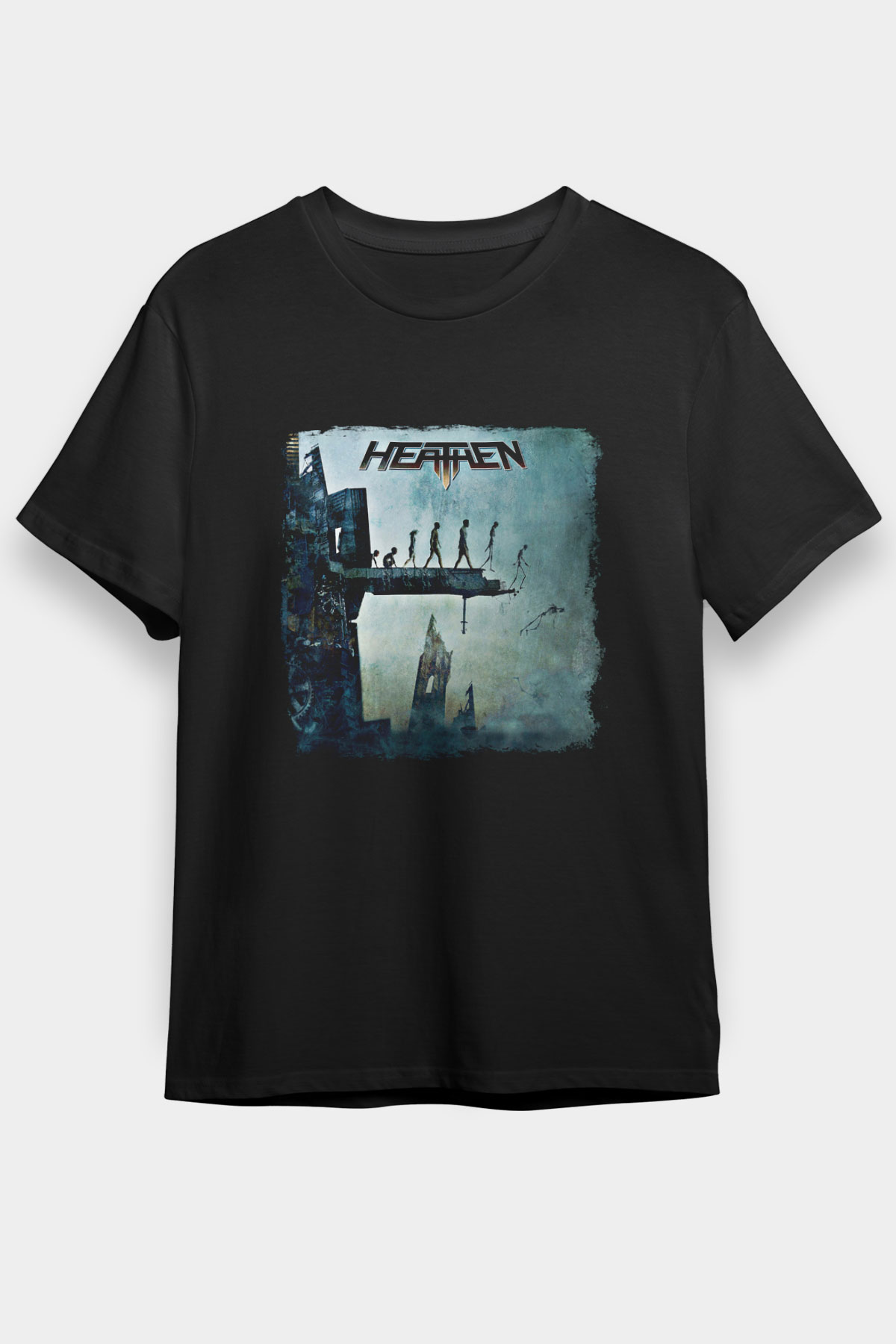 Heathen Baskılı Unisex Siyah Tişört