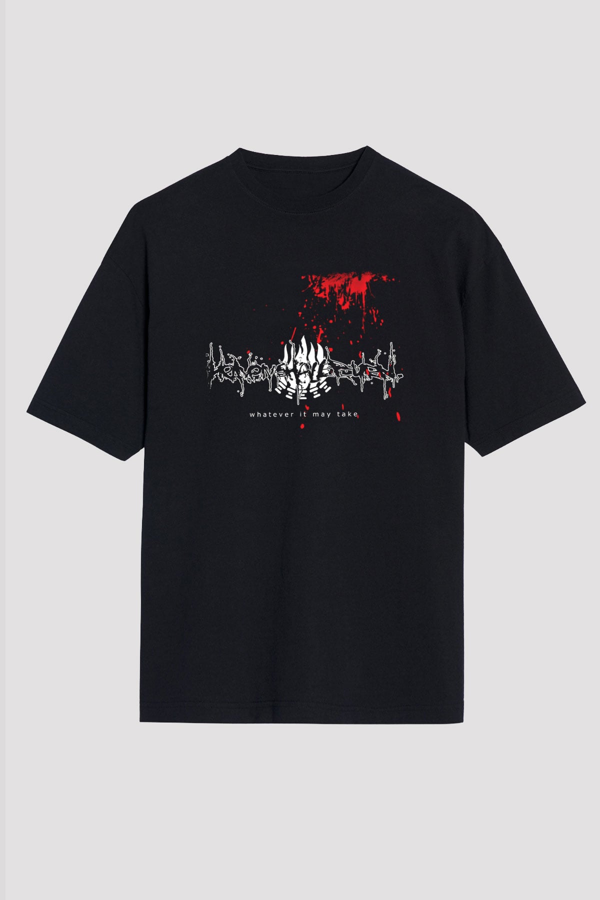 Heaven Shall Burn Baskılı Unisex Siyah Oversize Tişört