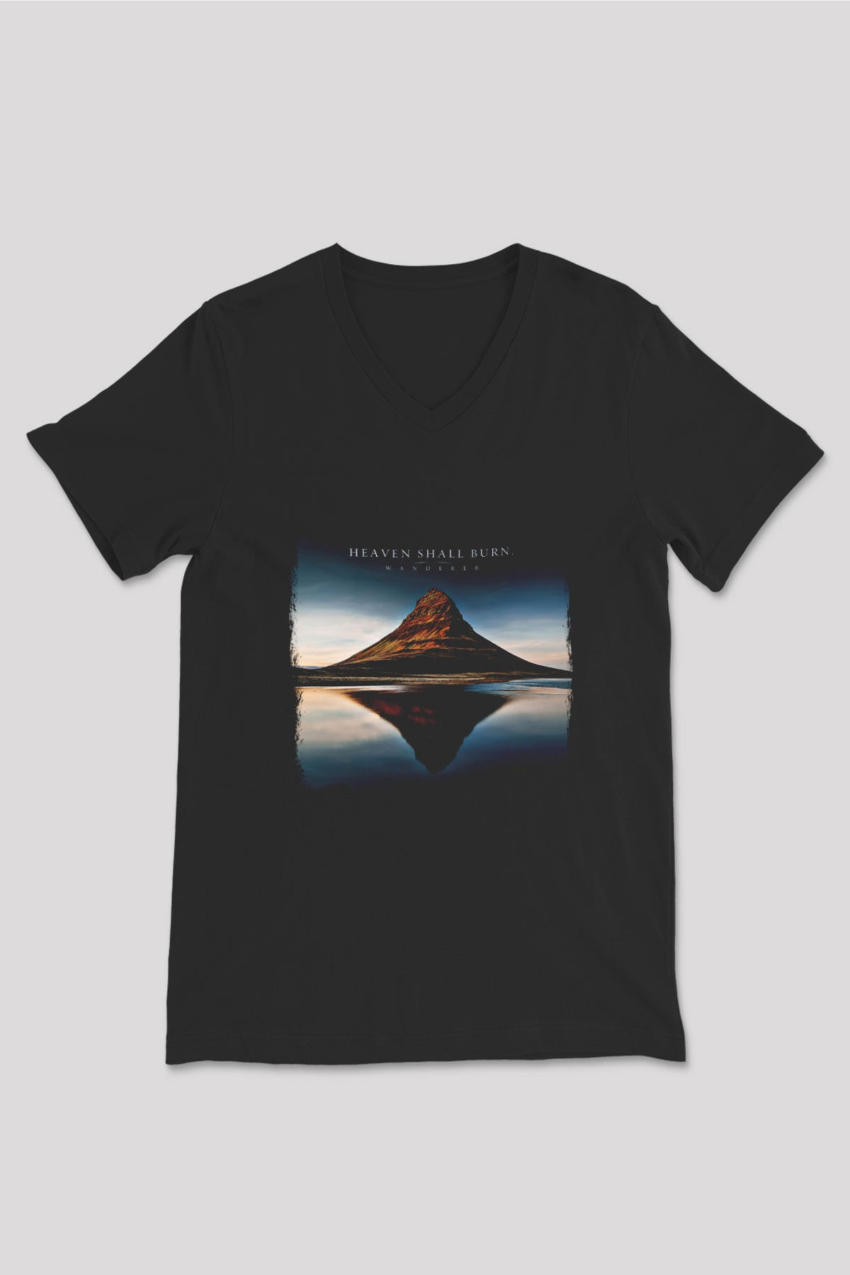 Heaven Shall Burn Baskılı Unisex Siyah V Yaka Tişört