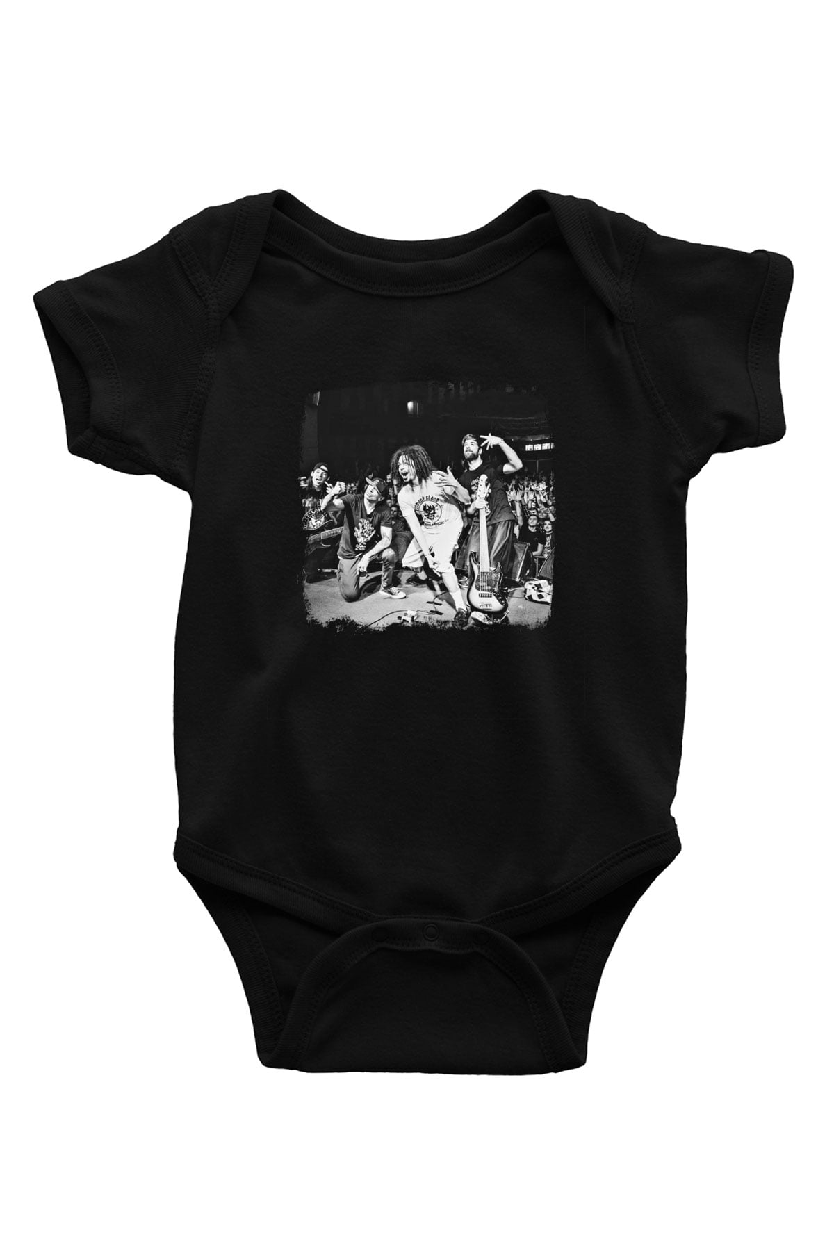 Hed PE Baskılı Unisex Siyah Bebek Body - Zıbın