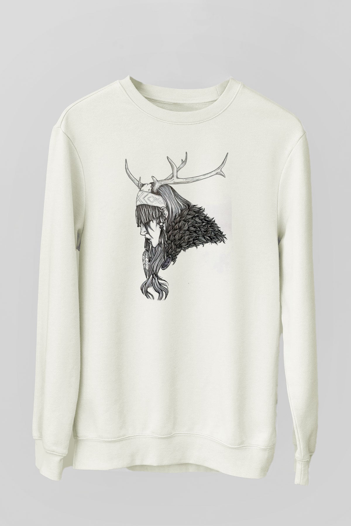 Heilung Baskılı Beyaz Unisex Sweatshirt