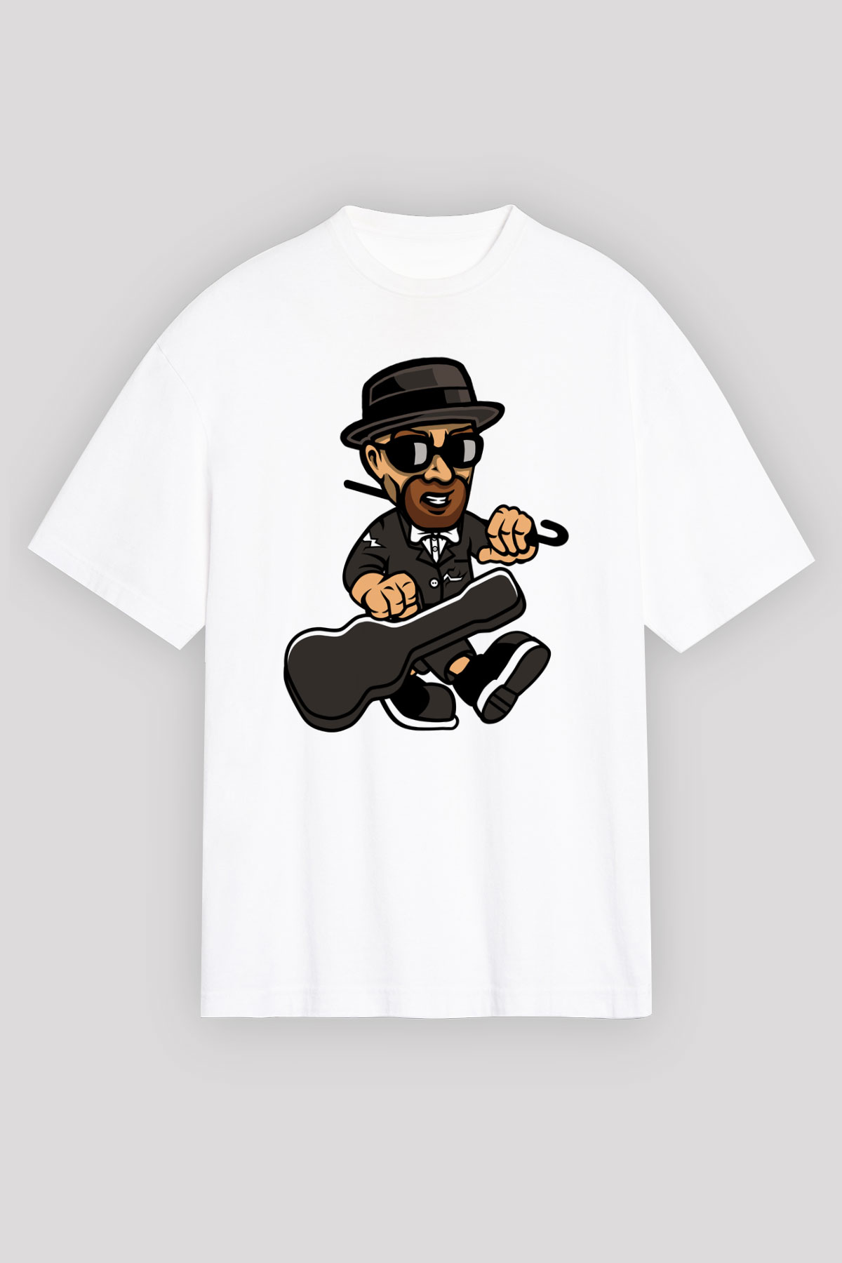 Heisenberg Gentleman Baskılı Unisex Beyaz Oversize Tişört