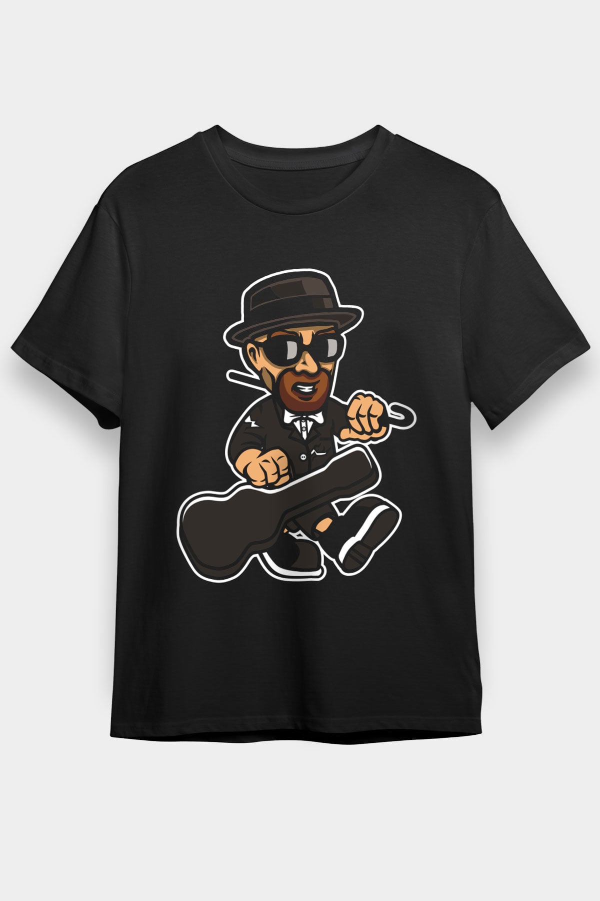 Heisenberg Gentleman Baskılı Unisex Siyah Tişört