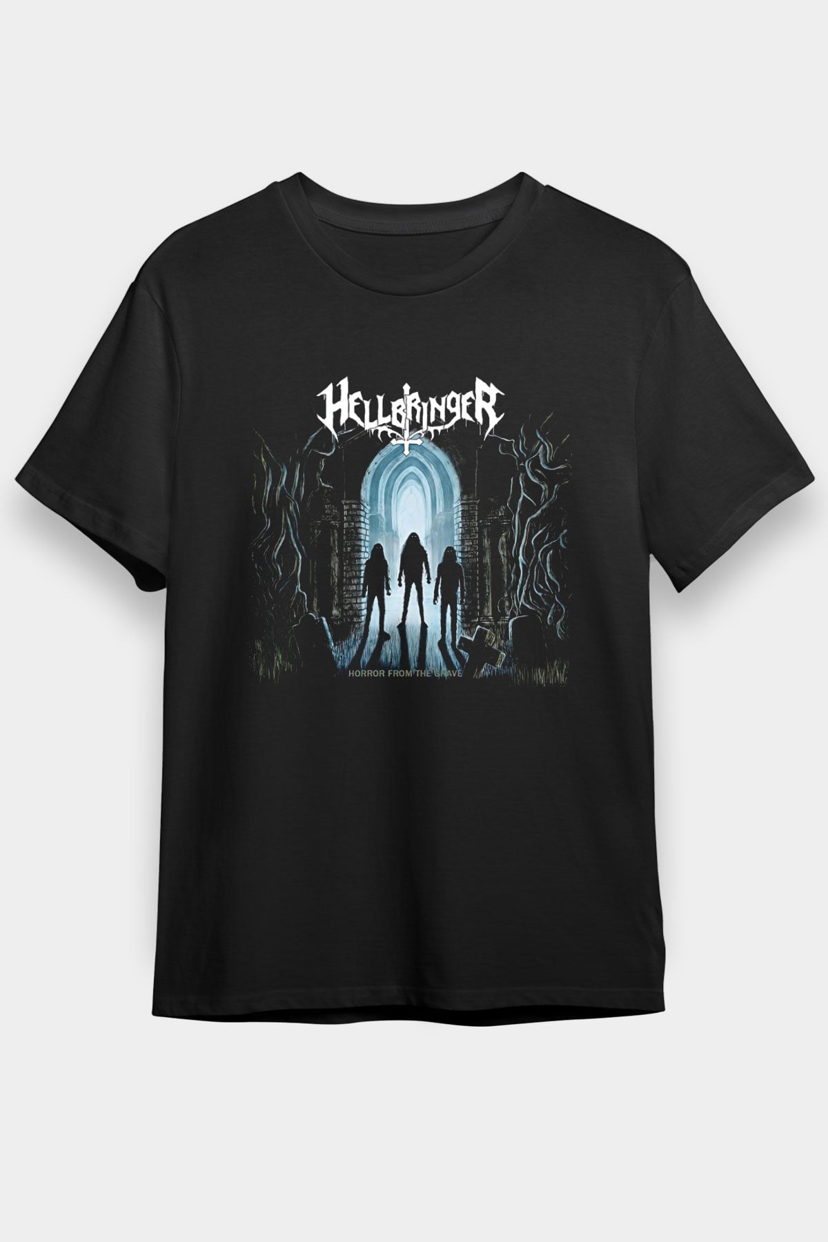 Hellbringer Baskılı Unisex Siyah Tişört - Tshirt