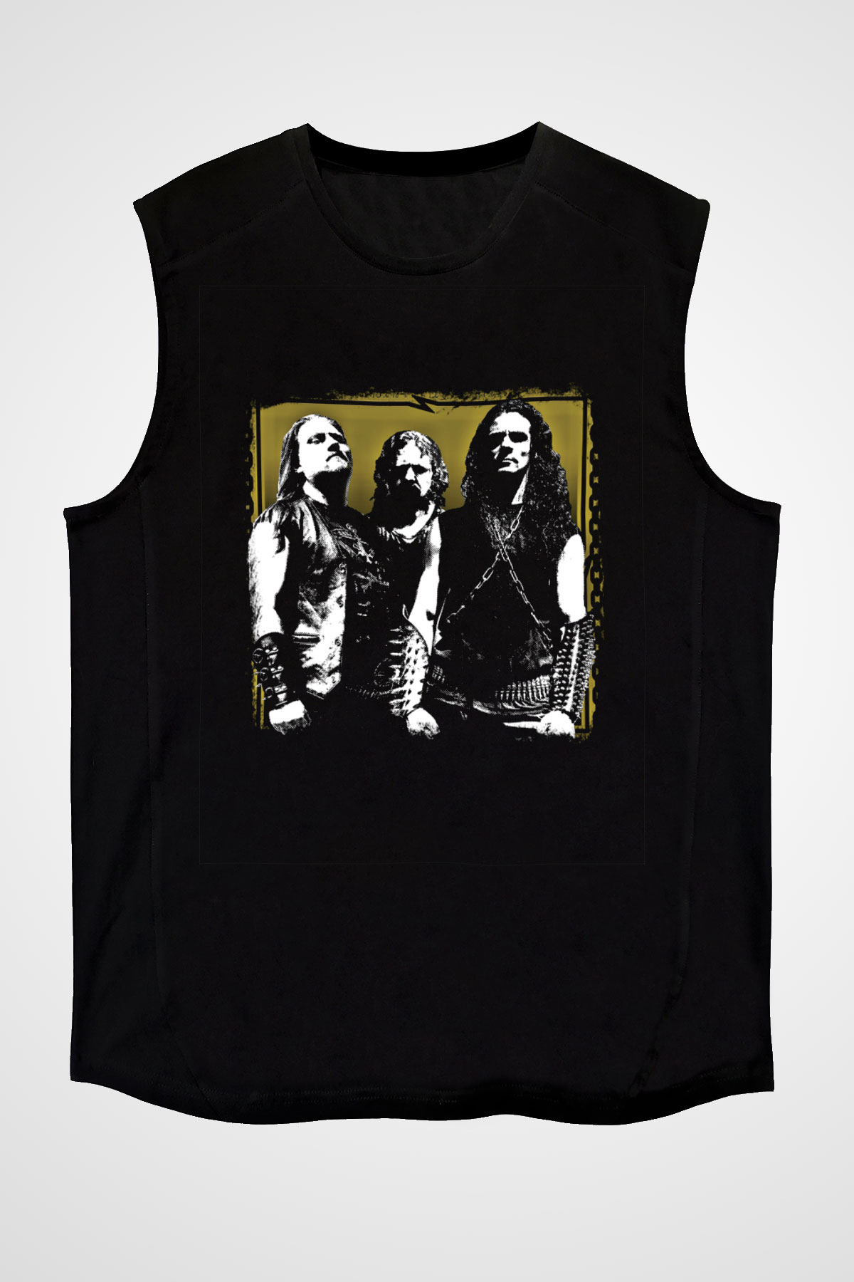 Hellhammer Baskılı Unisex Siyah Kolsuz Tişört