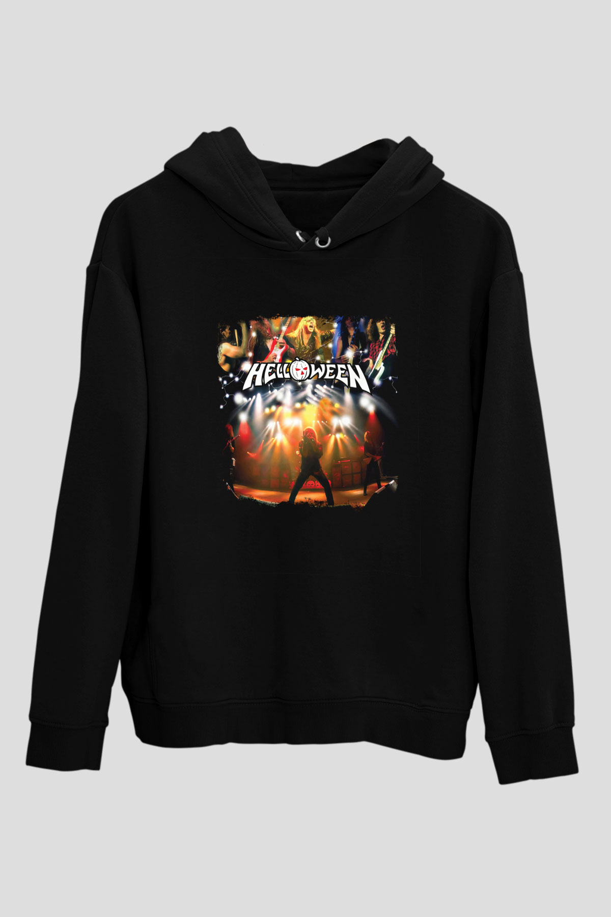 Helloween Baskılı Unisex Siyah Hoodie