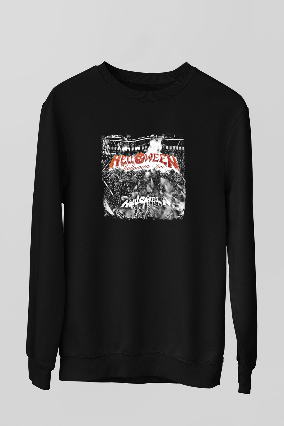 Helloween Baskılı Unisex Siyah Sweatshirt